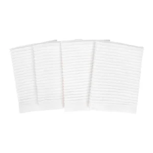 White Cotton Bar Mop Dish Cloths. Set of 4