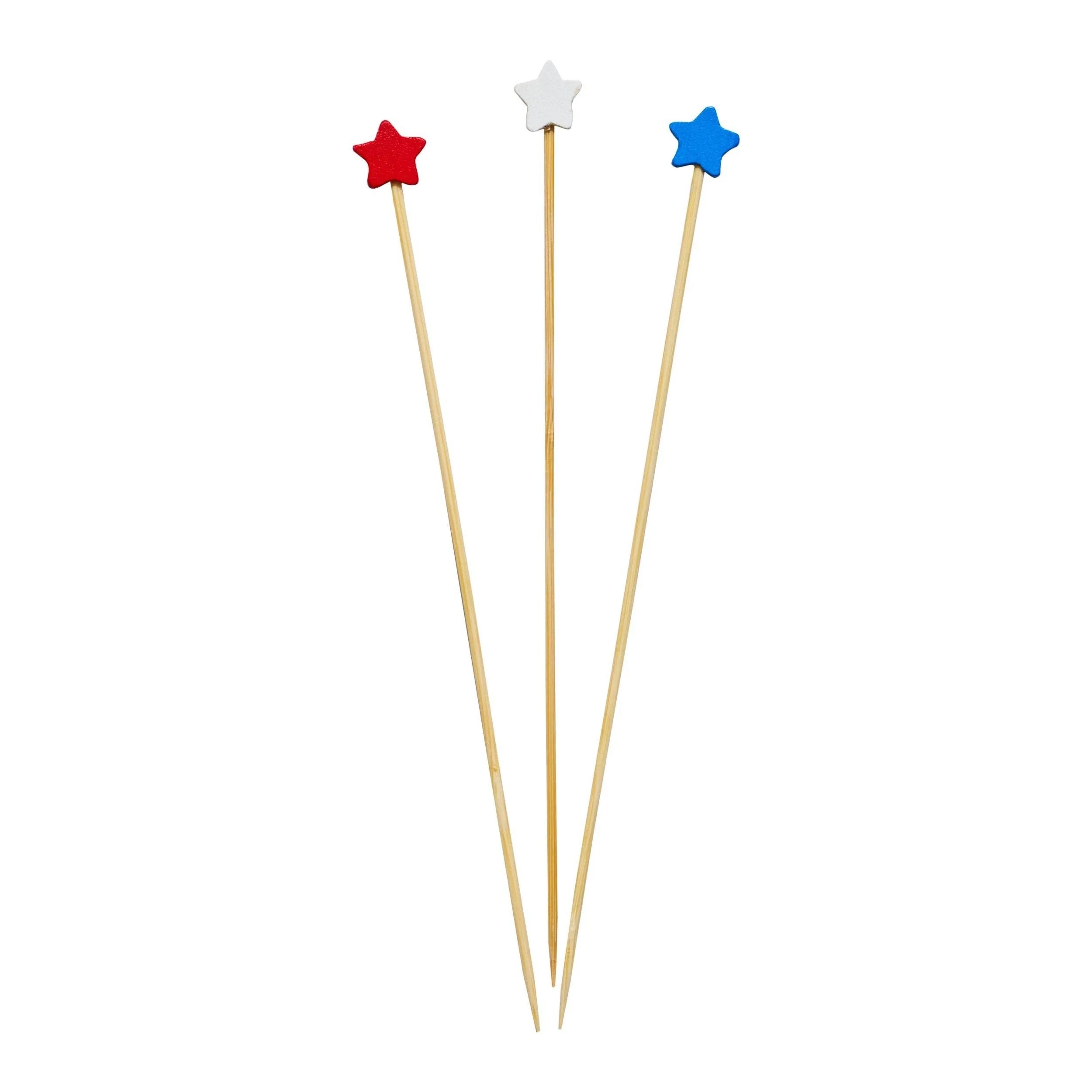 Red White Blue Stars 6 Inch Wood Party Pick/30pk