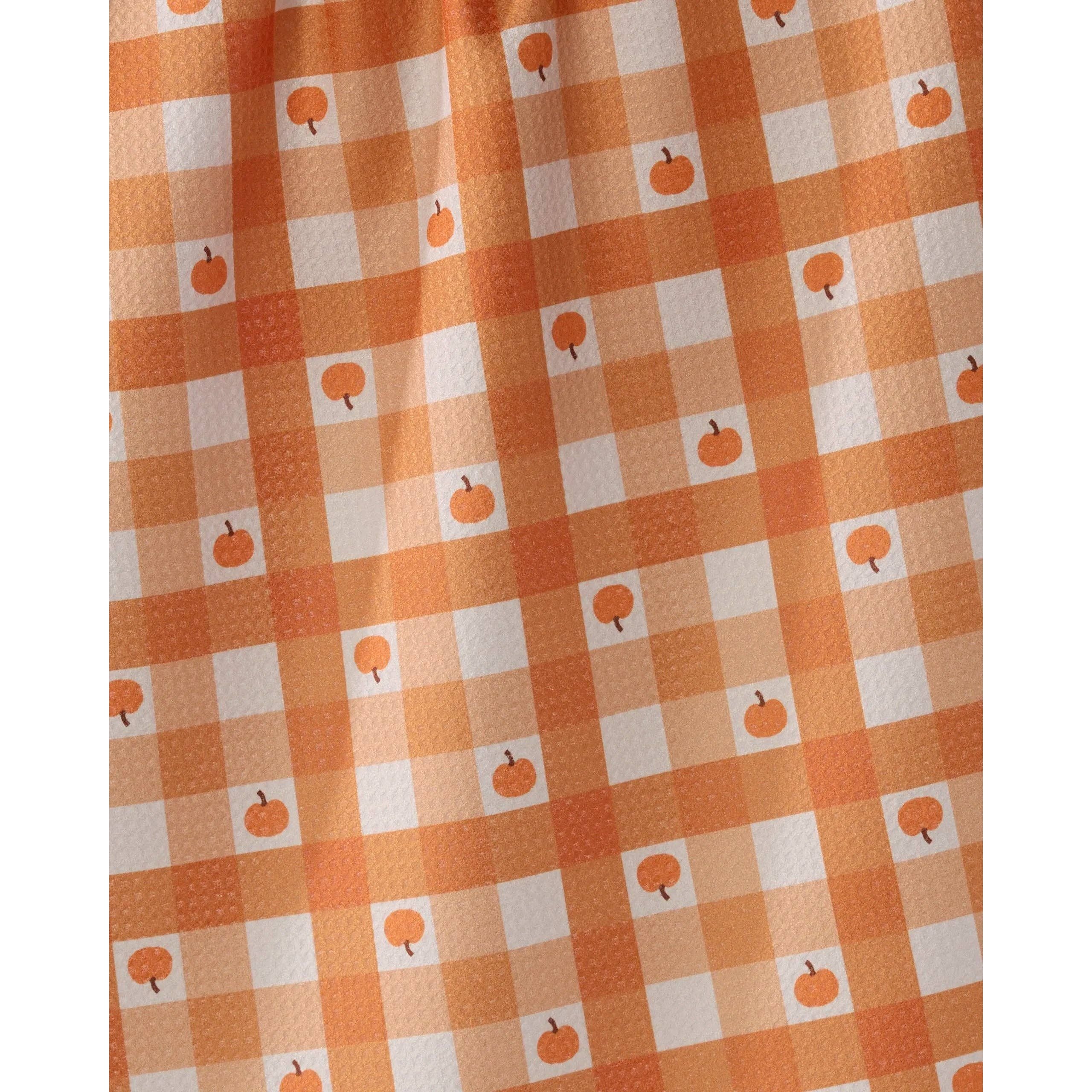 Pumpkin Check Geometry Tea Towel - Image 2