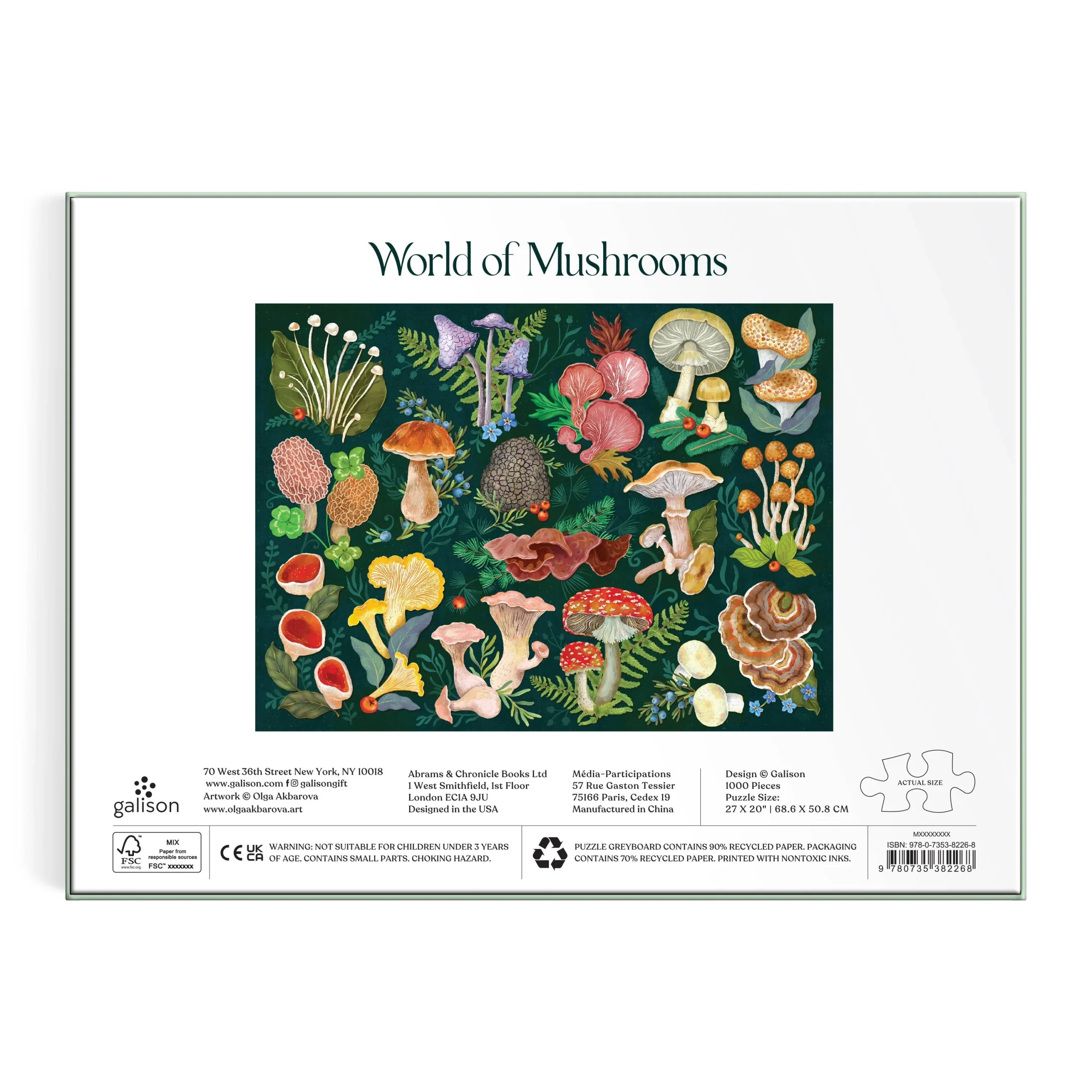World of Mushrooms 1000 Piece Puzzle by Galison - Image 3