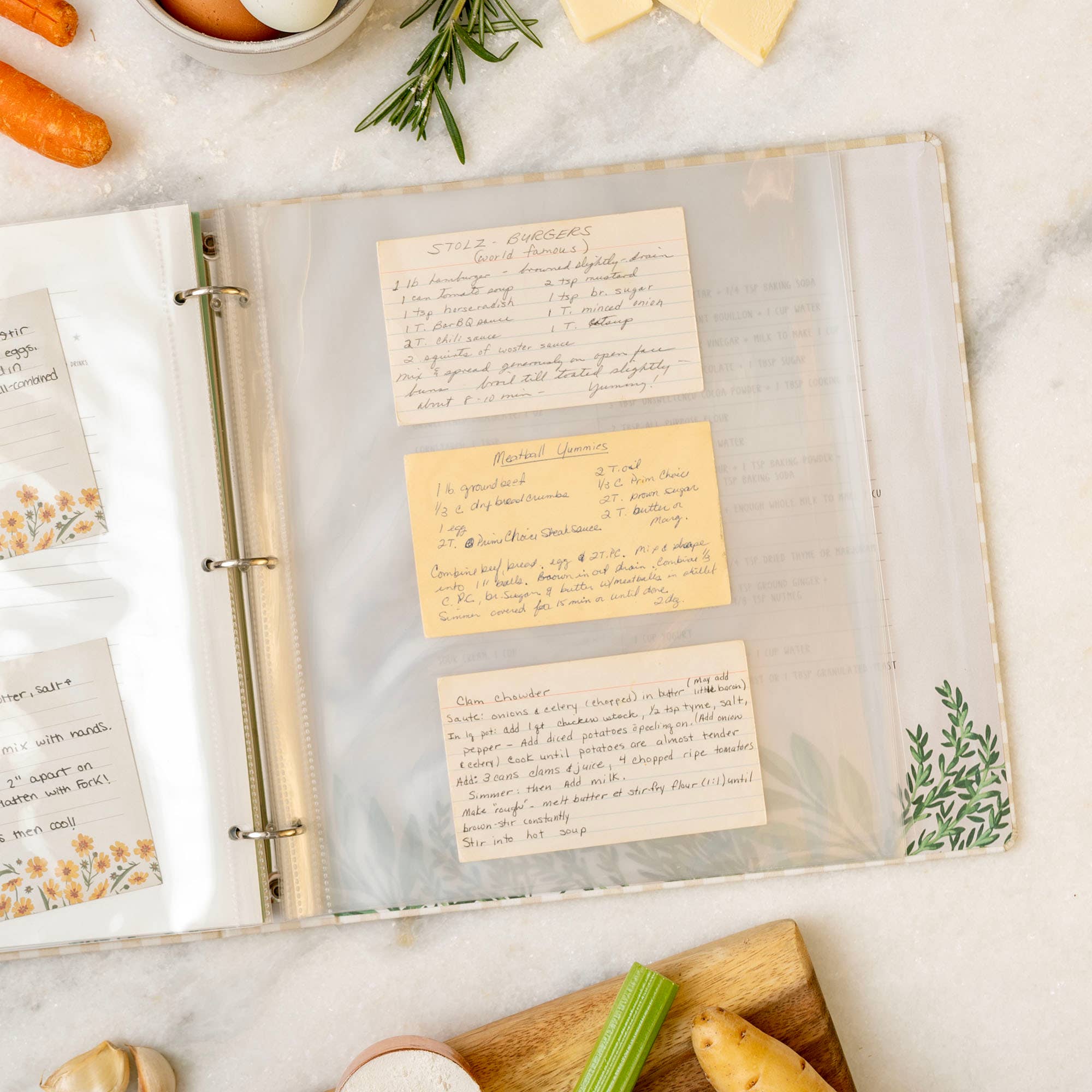 Beige Gingham Large Recipe Binder - Image 7