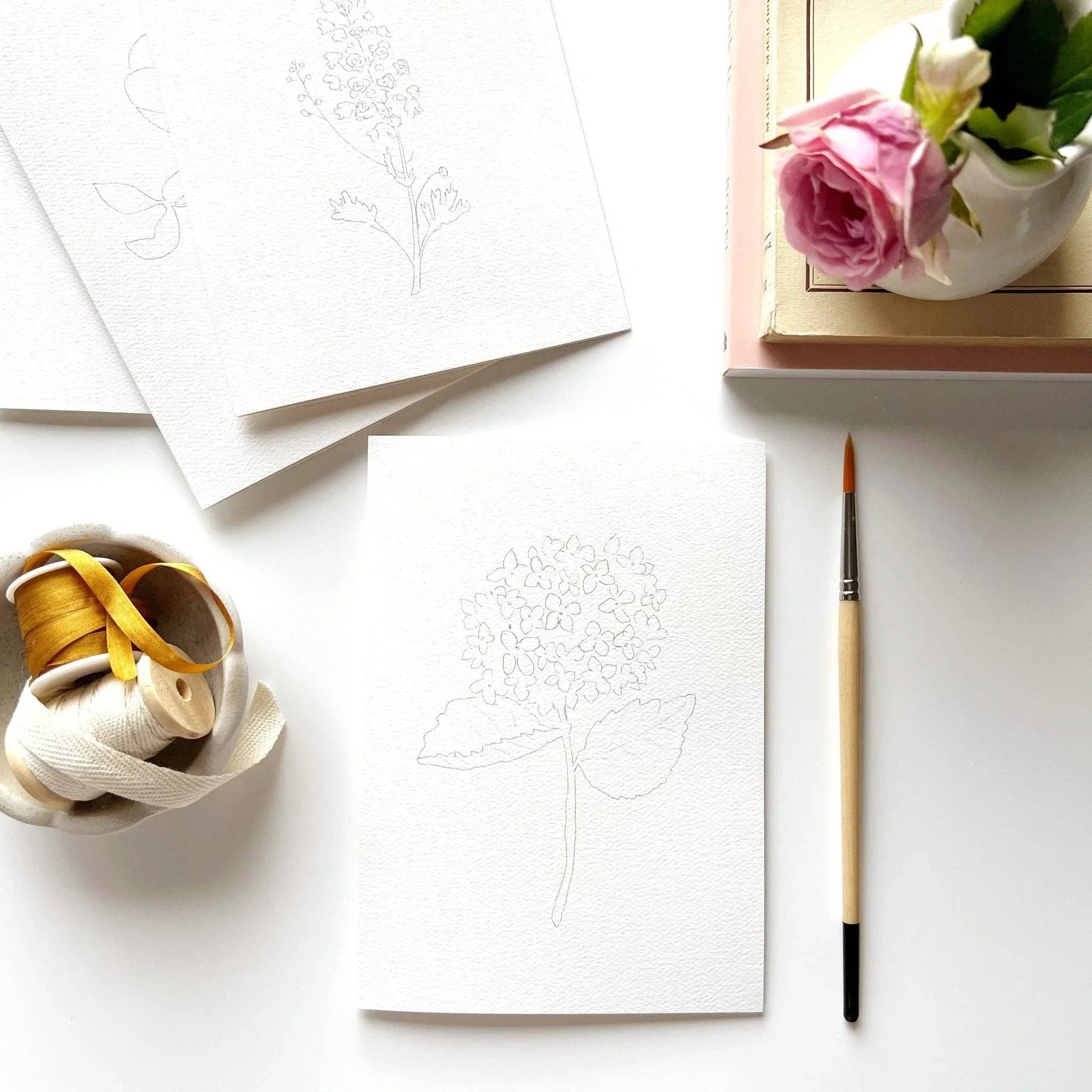 Garden Flowers Paintable Watercolor Notecard Set - Image 6