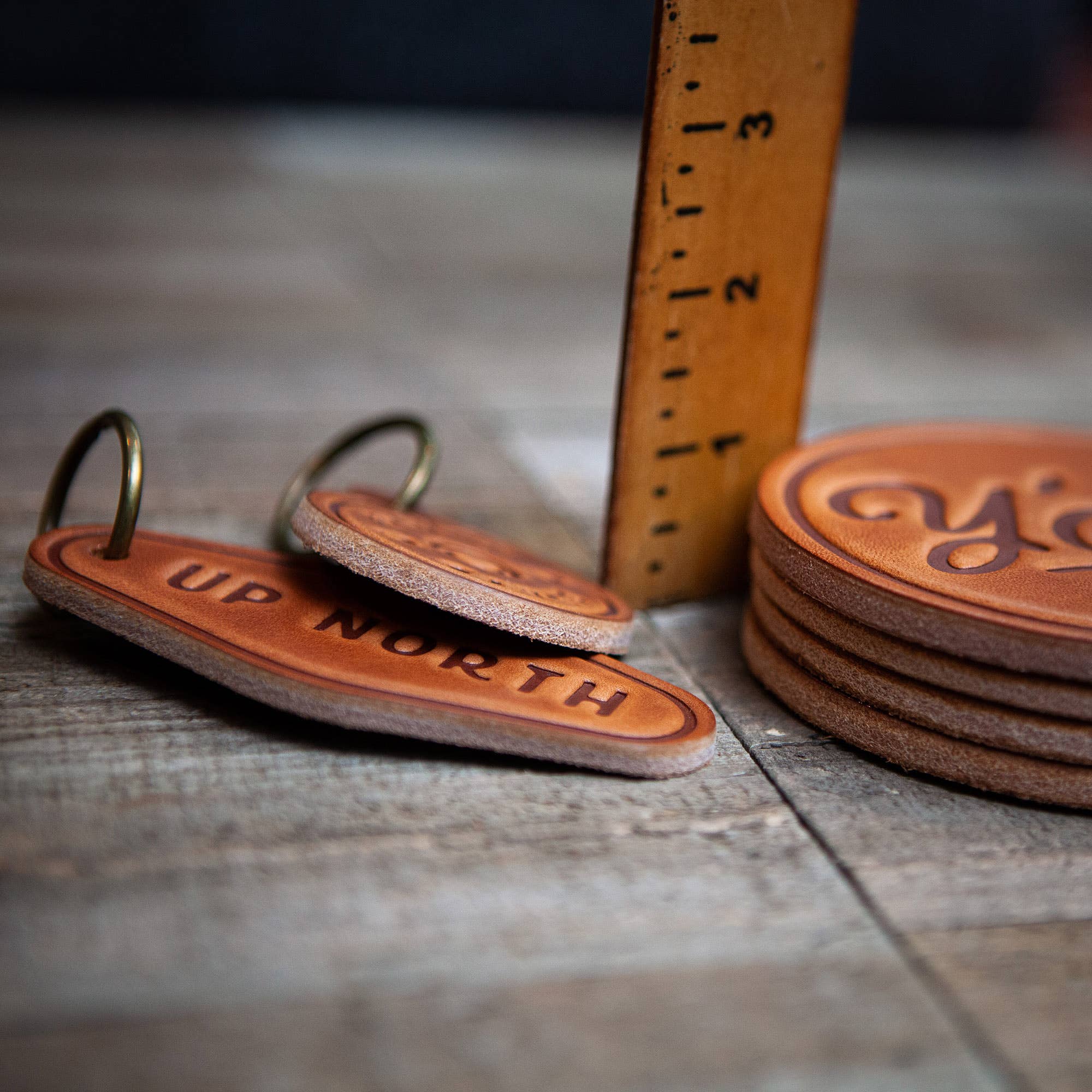 American Flag Leather Coaster - Image 3