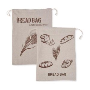 Reusable Linen Bread Bags. Set of 2