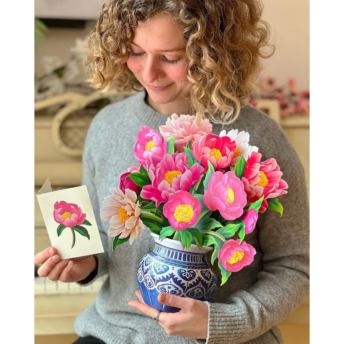 Peony Paradise Pop-up Greeting Cards - Image 2