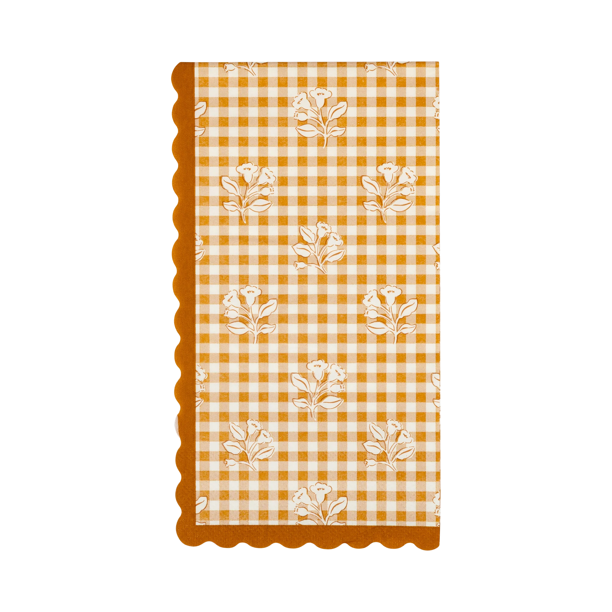 Rust Gingham Block Print Dinner Paper Napkins