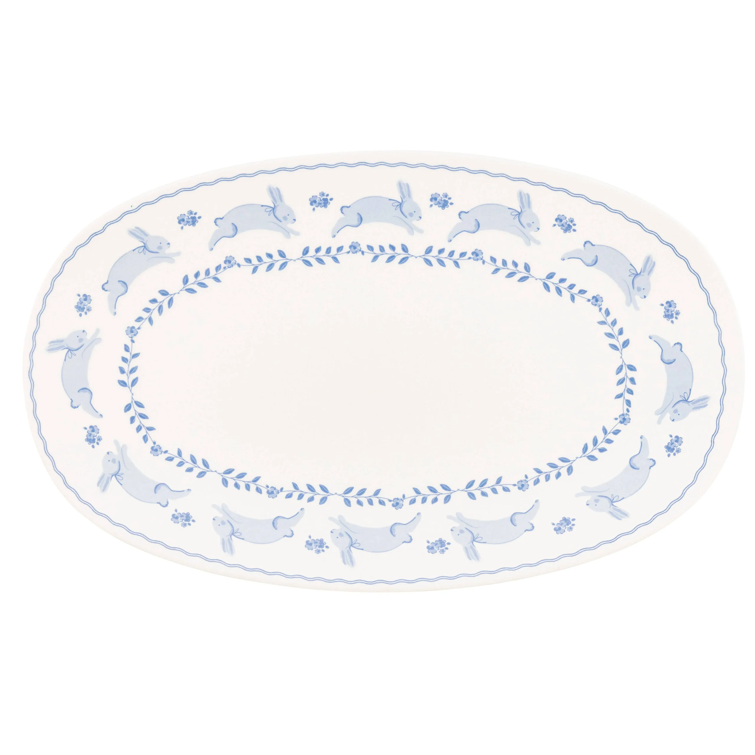 Bunny Oval Bamboo Tray