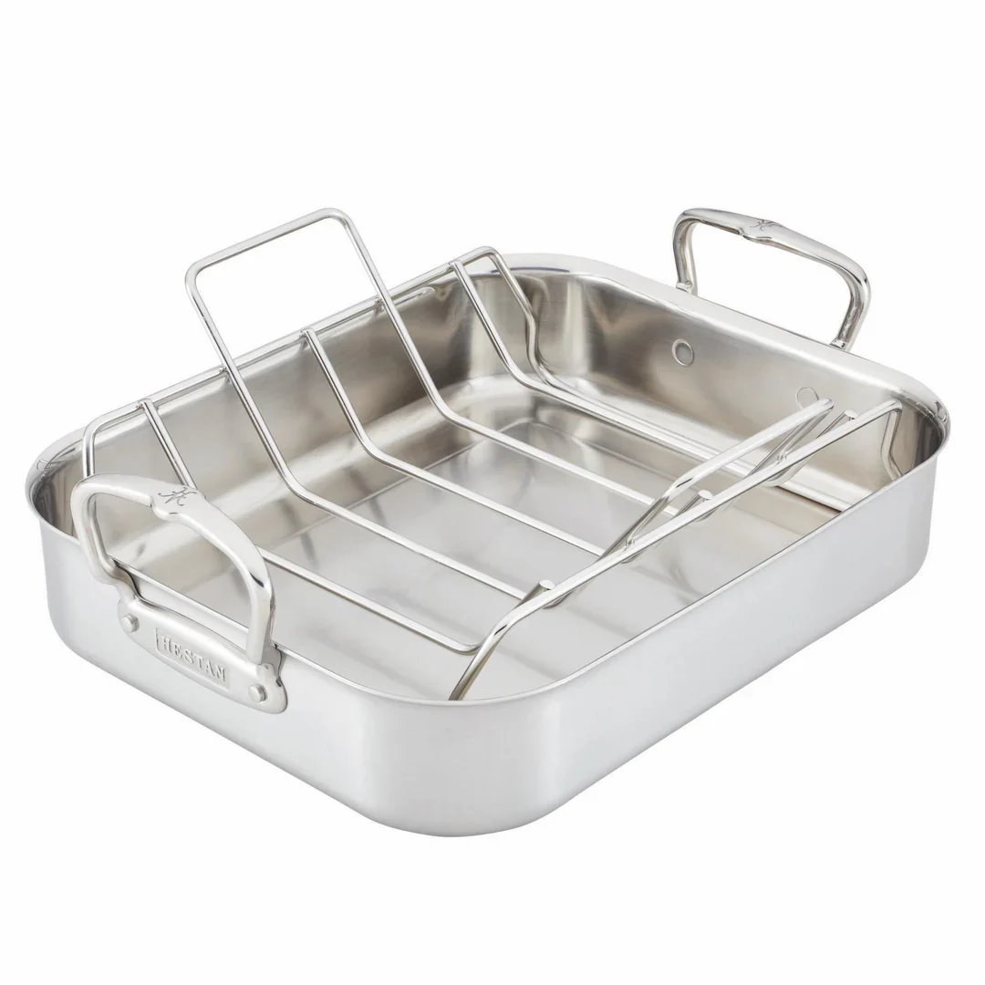 Hestan Provisions 14.5-inch Classic Clad Roaster with Rack - Image 11