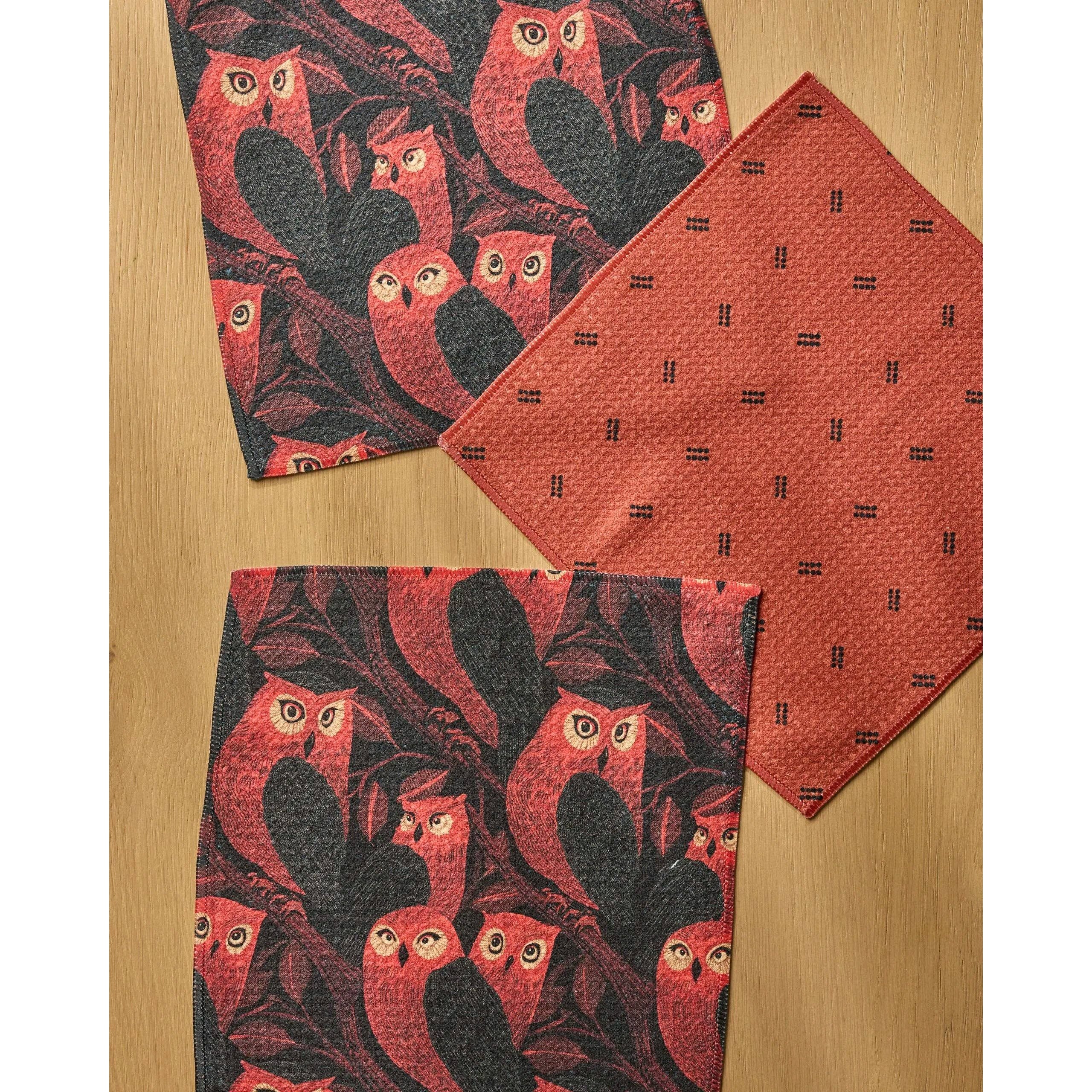 Ember Owl Geometry Dishcloth Set - Image 2