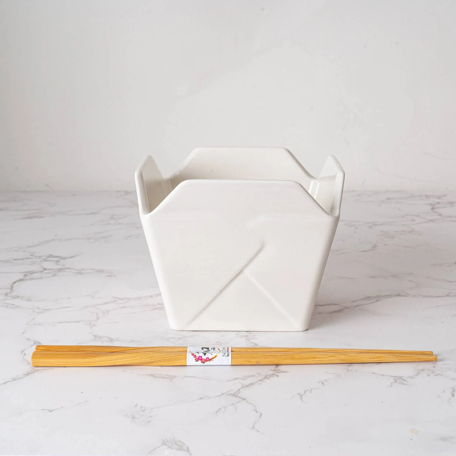 Lucky Cat Takeout Box Serving Bowl With Chopsticks - Image 4
