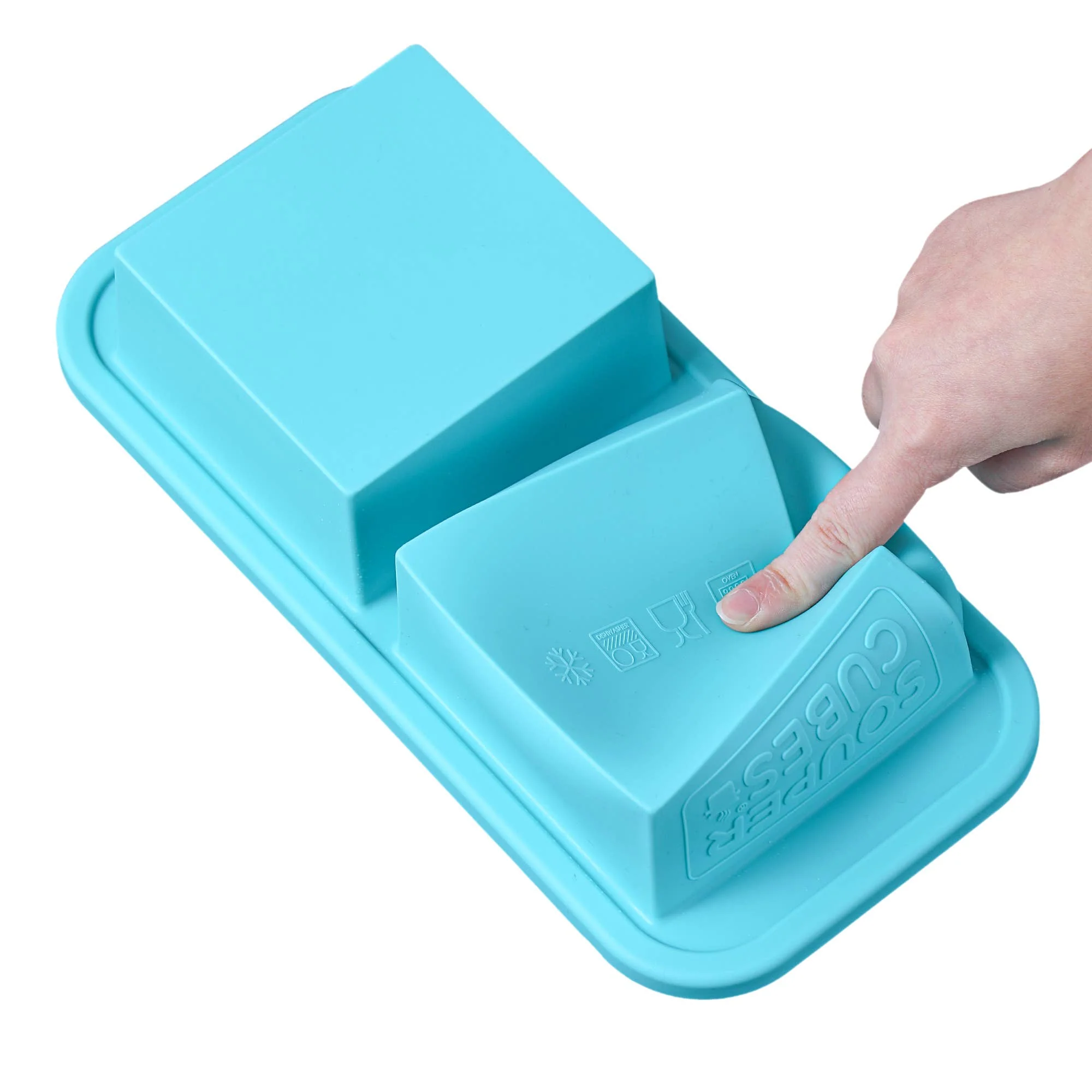 Souper Cubes 2-Cup Silicone Freezing Tray: Aqua - Image 6