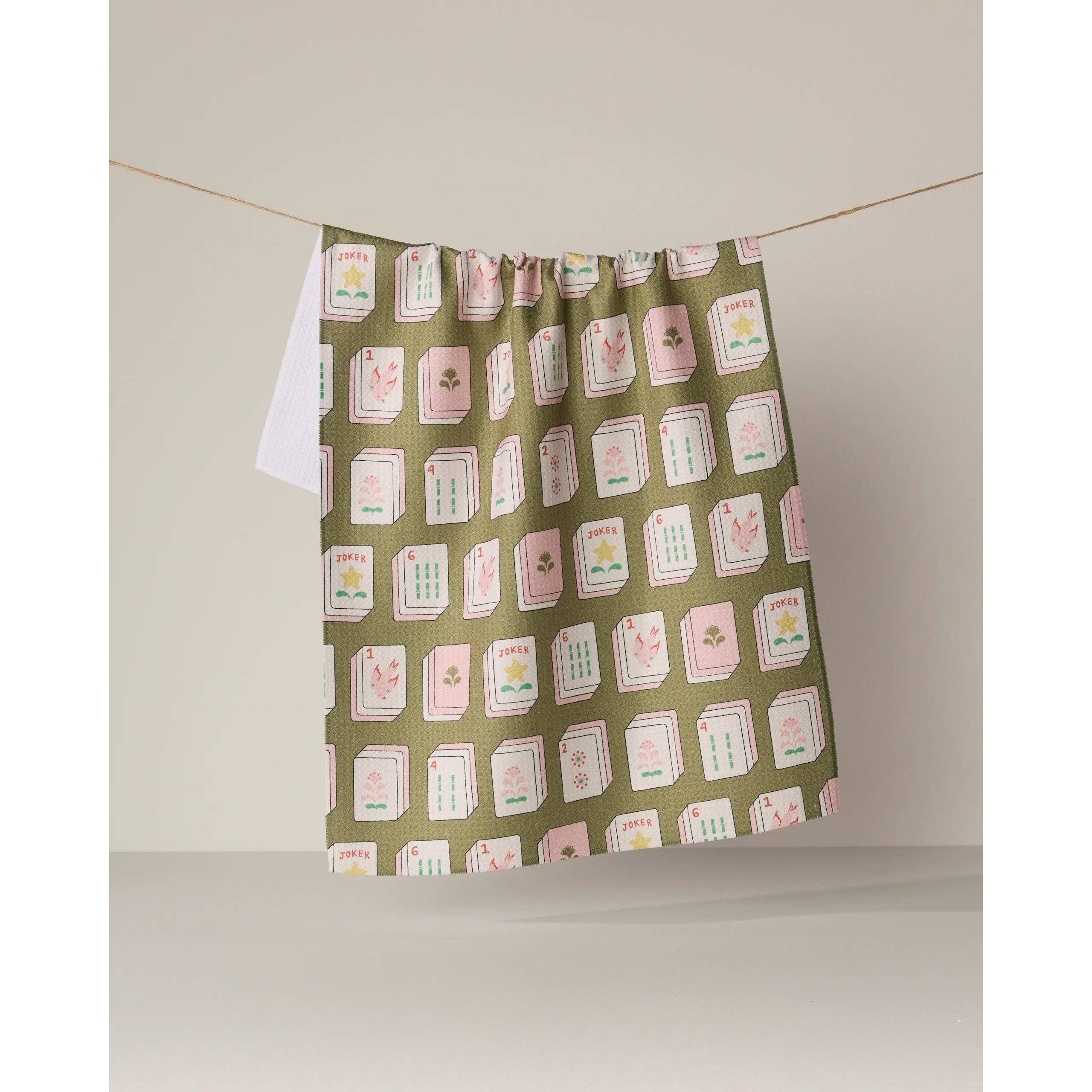 Flower Tiles Geometry Tea Towel