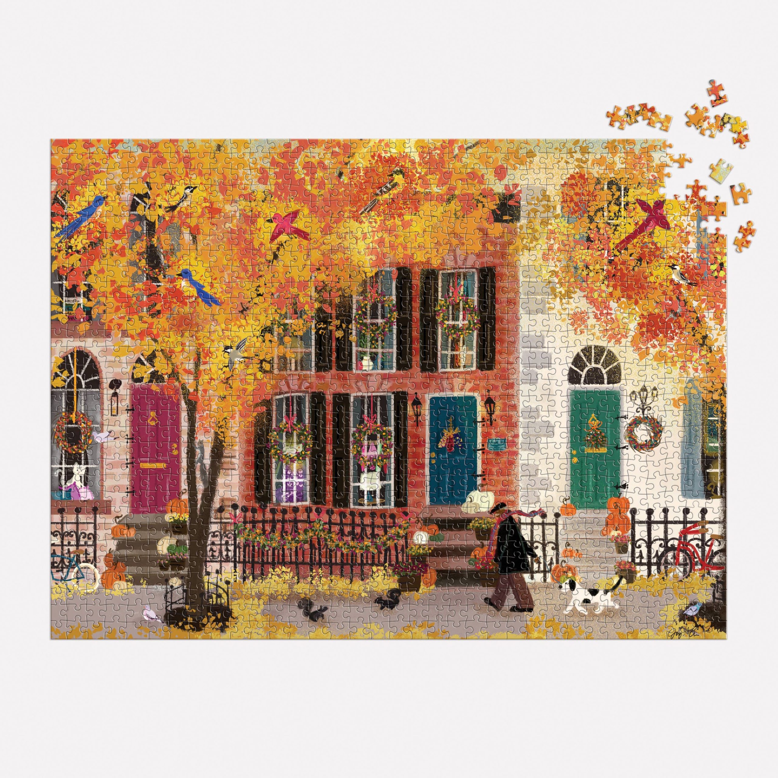 Autumn in the Neighborhood 1000 Piece Puzzle - Image 2