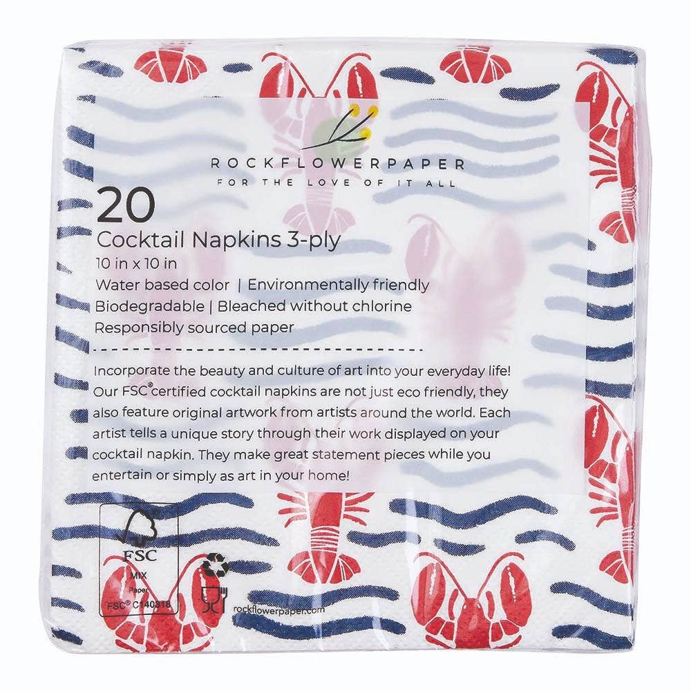 Lobster Waves Paper Cocktail Napkins (Pack of 25) - Image 4