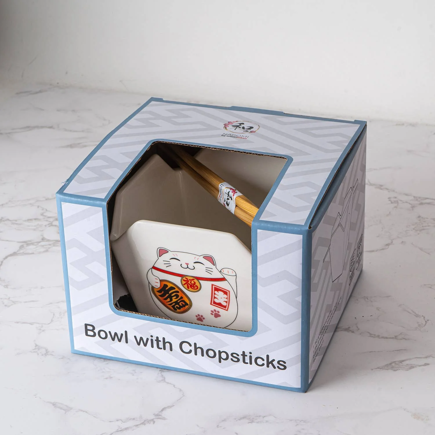 Lucky Cat Takeout Box Serving Bowl With Chopsticks - Image 6