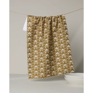 Gilded Bloom Geometry Tea Towel