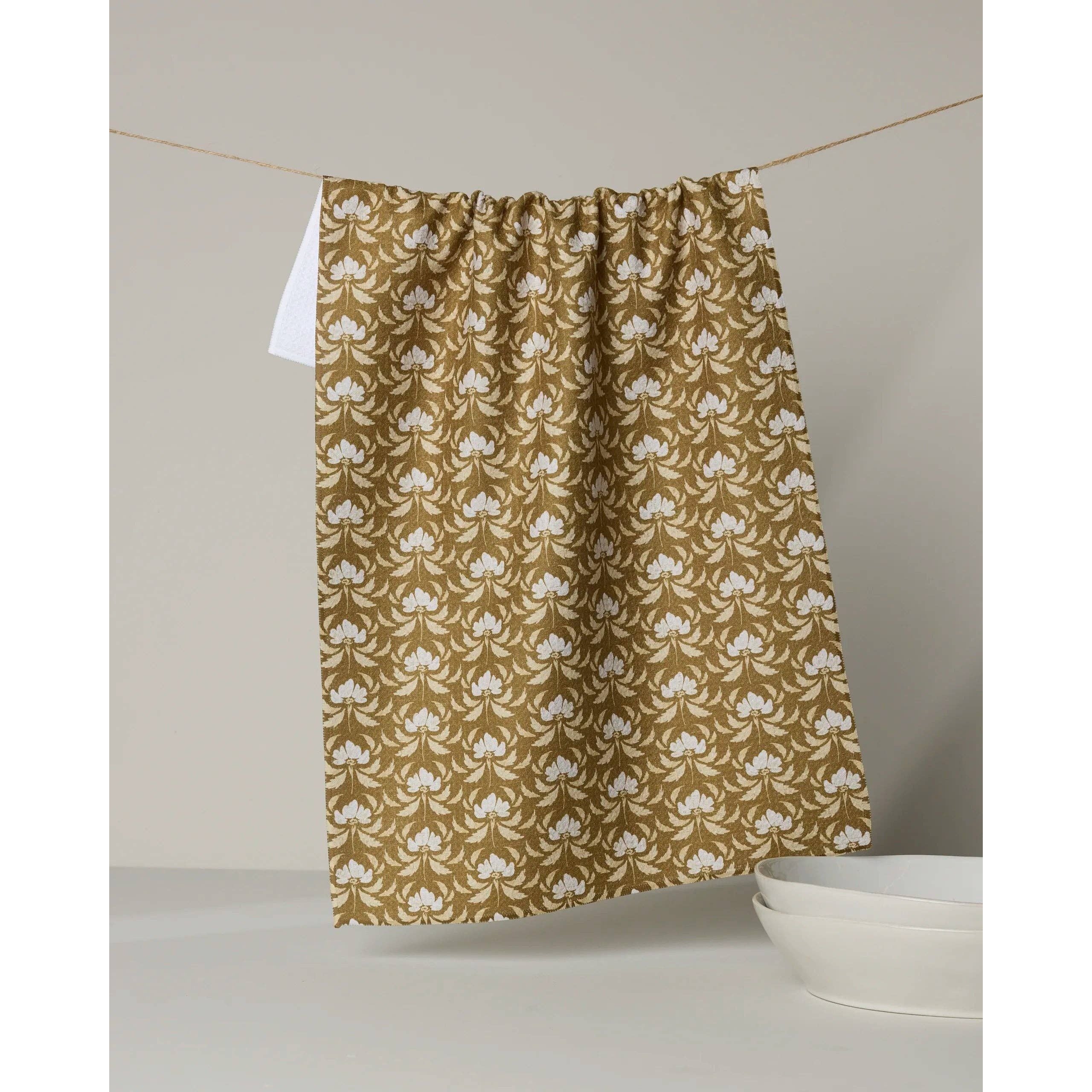 Gilded Bloom Geometry Tea Towel