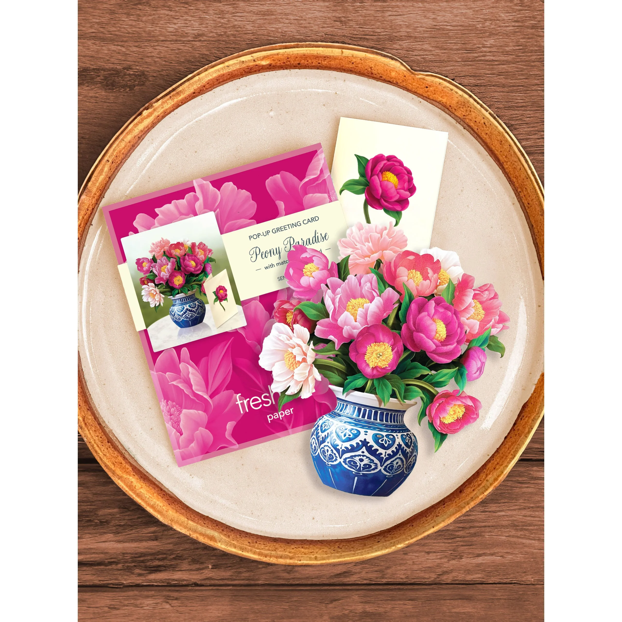 Mini Peony Paradise Pop Up Greeting Card - Image 4