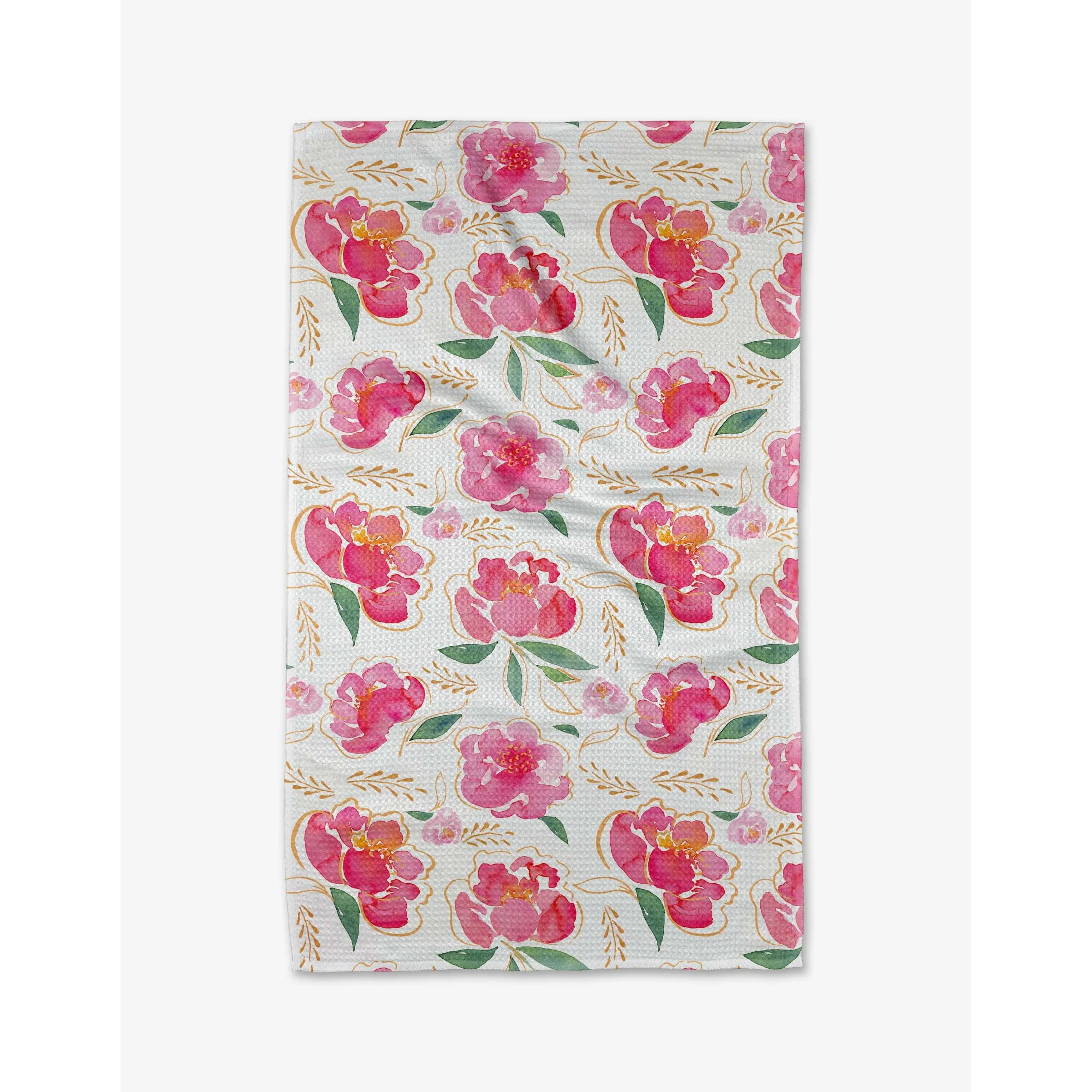Pink Peony Tea Towel