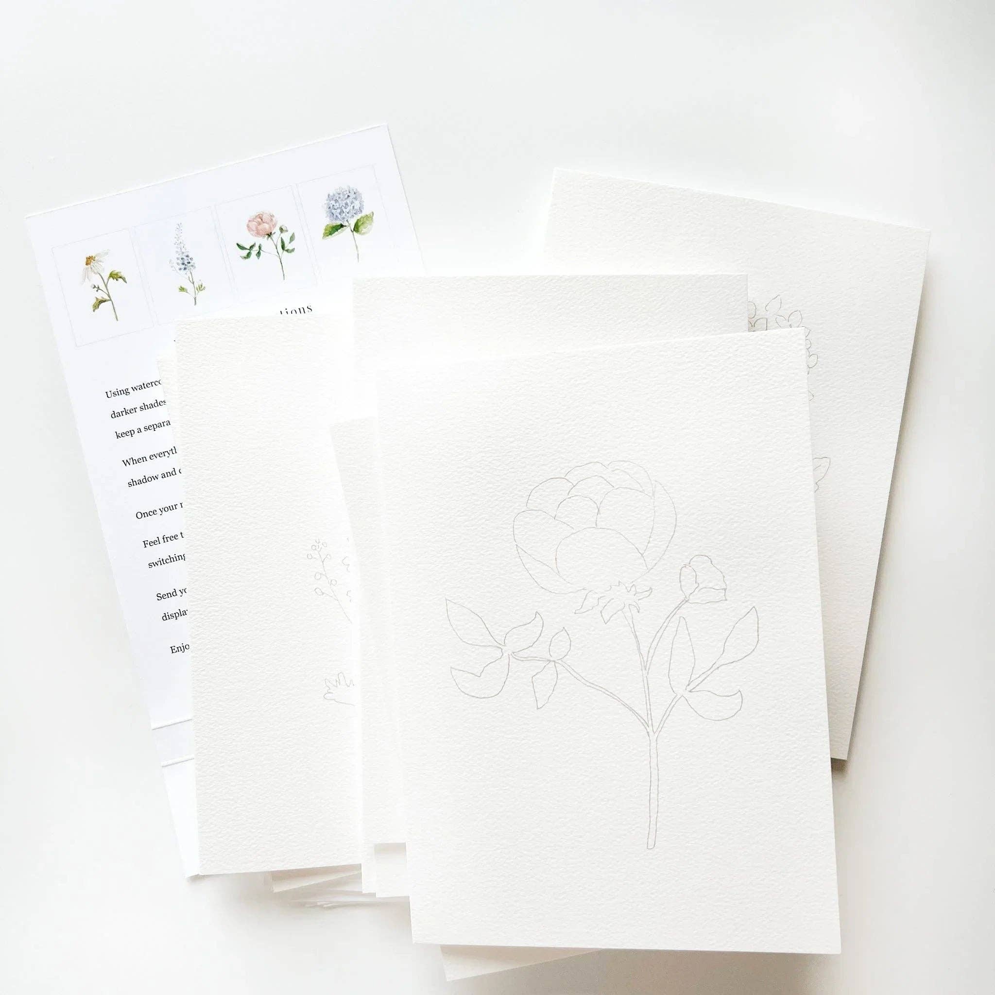 Garden Flowers Paintable Watercolor Notecard Set - Image 12