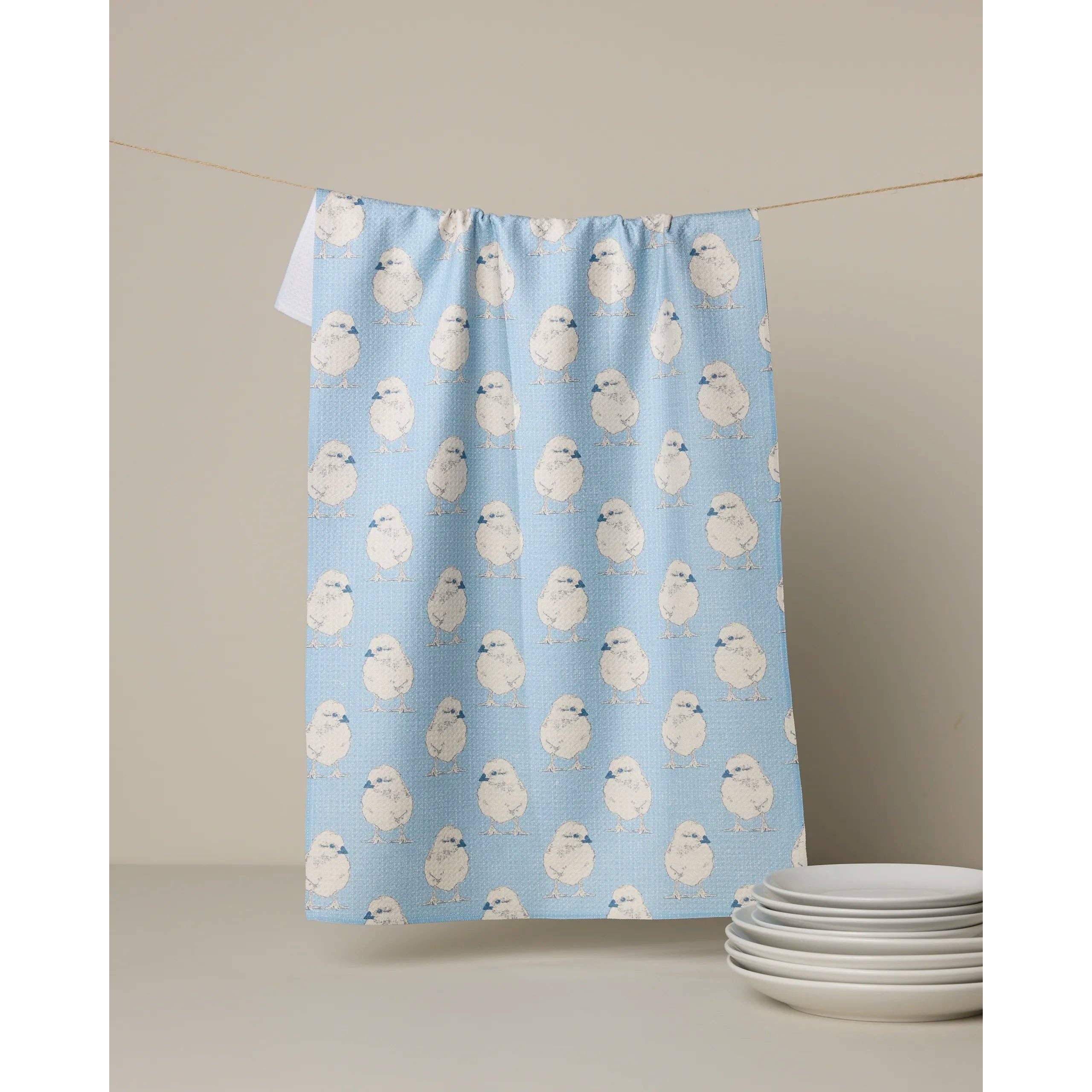 Chickadee Geometry Tea Towel