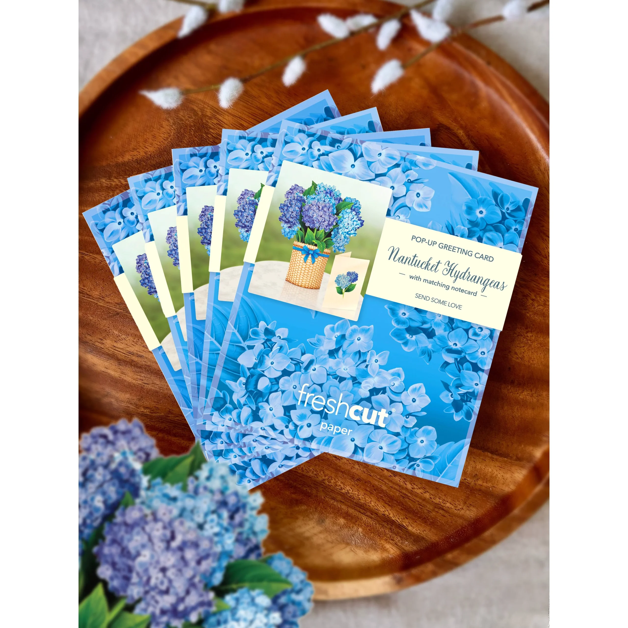 Nantucket Hydrangeas Mini Pop Up Greeting Card - Image 5