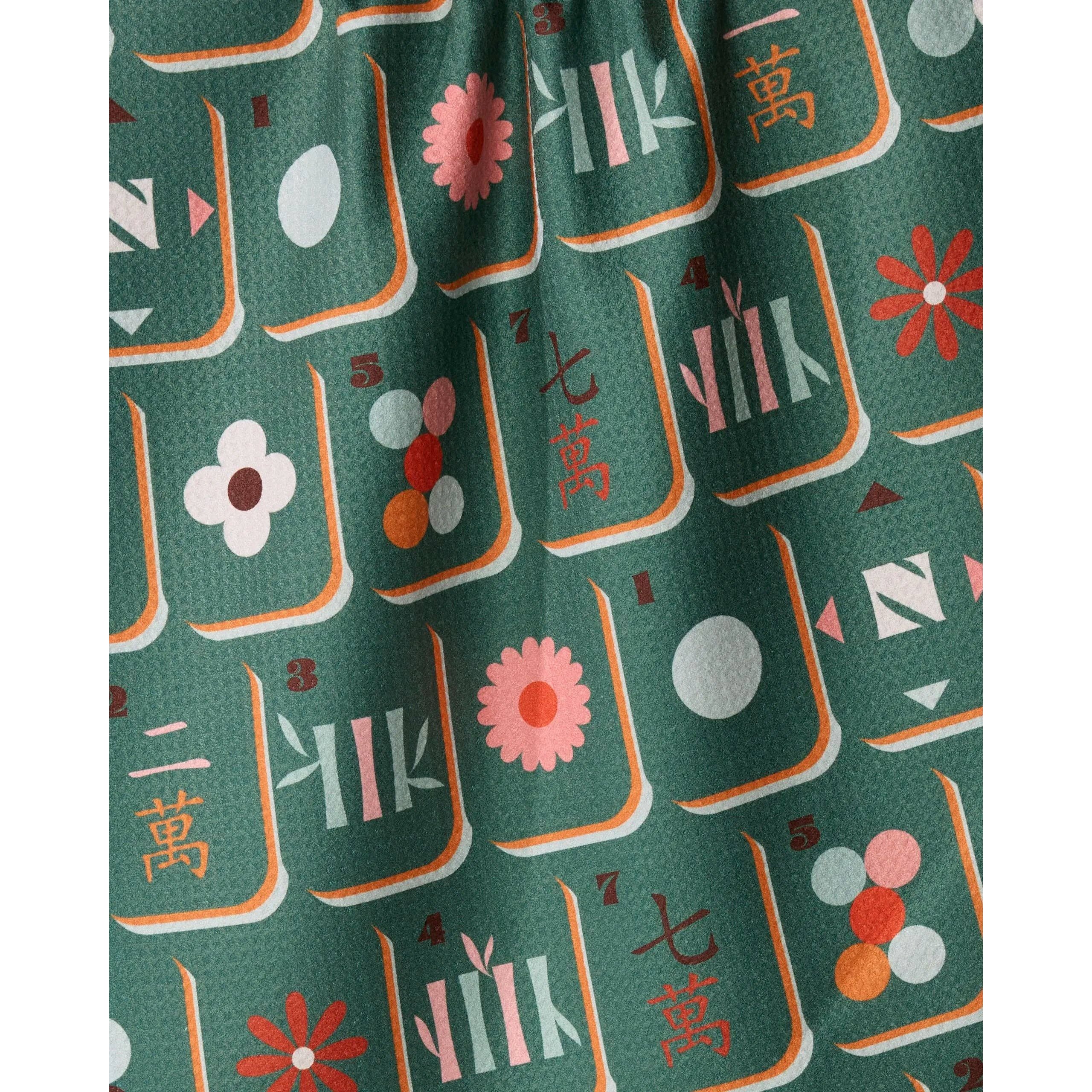 Moss Tile Toss Geometry Tea Towel - Image 2