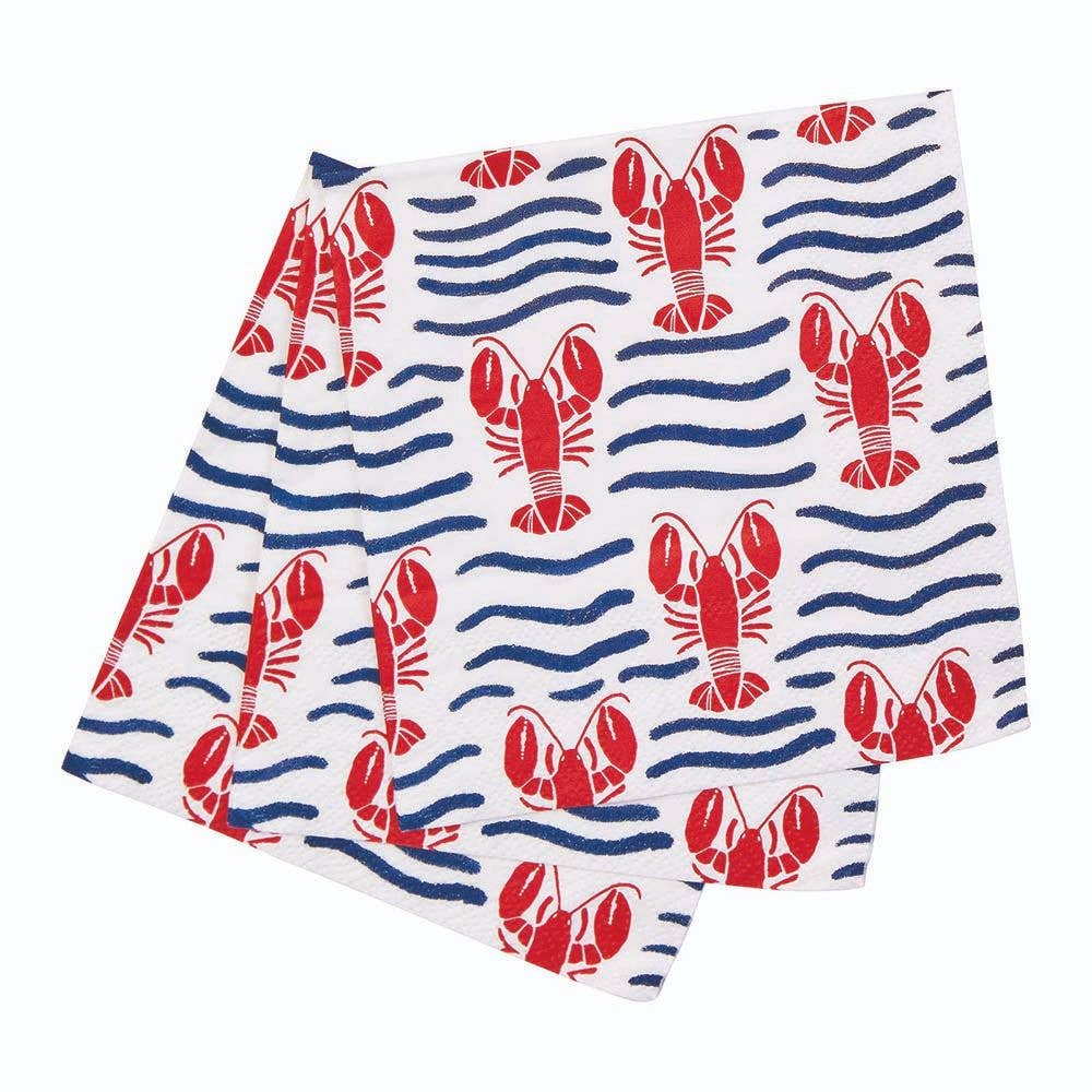 Lobster Waves Paper Cocktail Napkins (Pack of 25)