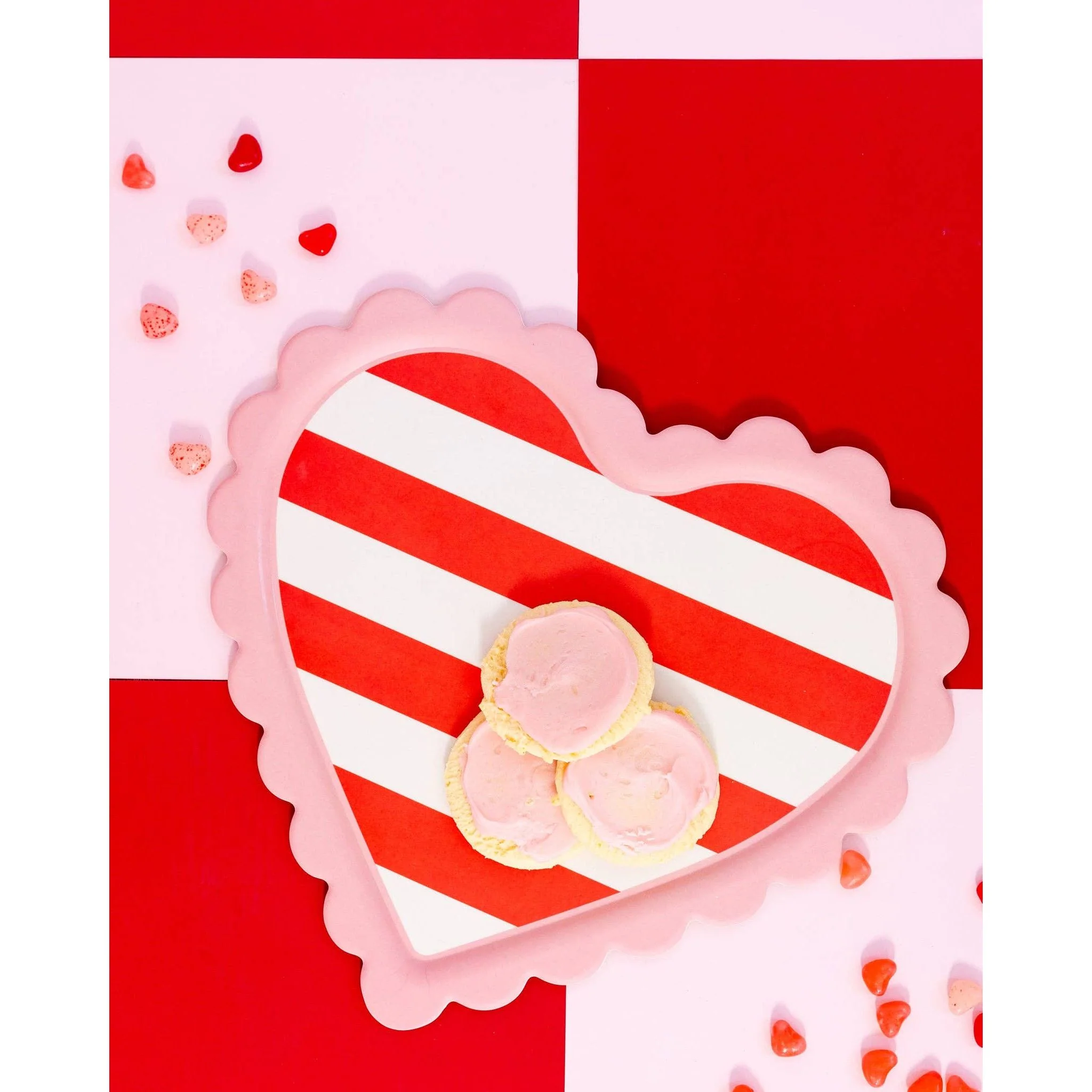 Scalloped Striped Heart Tray - Image 2