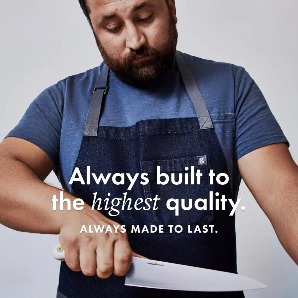 Hedley & Bennett Essential Midnight Cider Blue Apron - Image 8