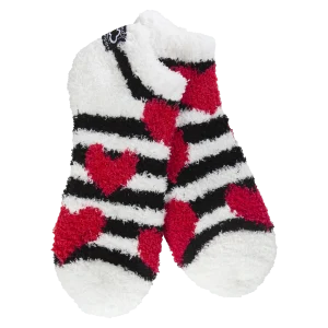 Cozy Low One Size Socks in Heart Stripe