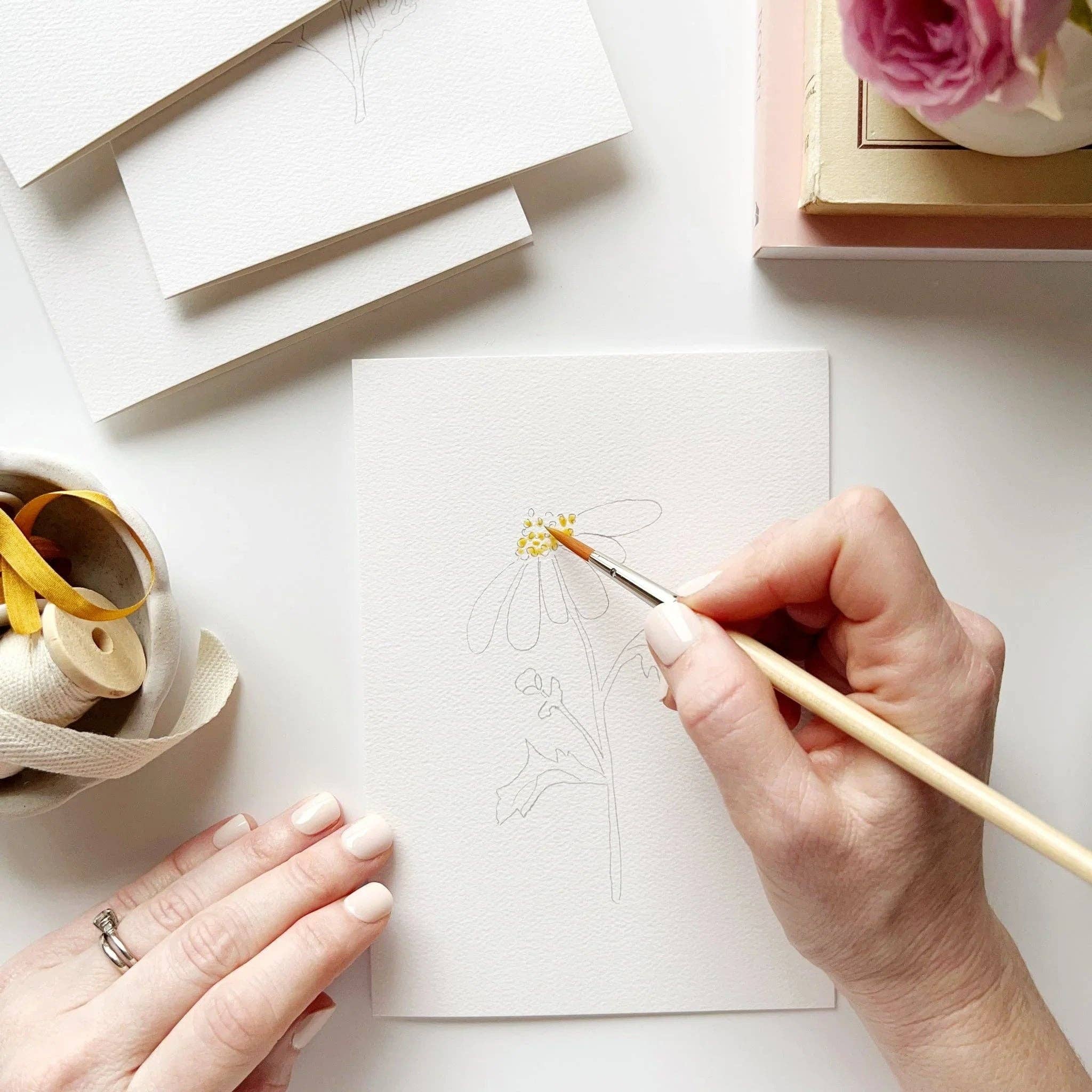Garden Flowers Paintable Watercolor Notecard Set - Image 9