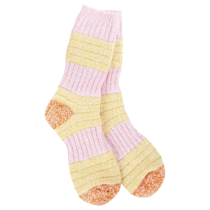 Patch Crew Socks in Pink Honey