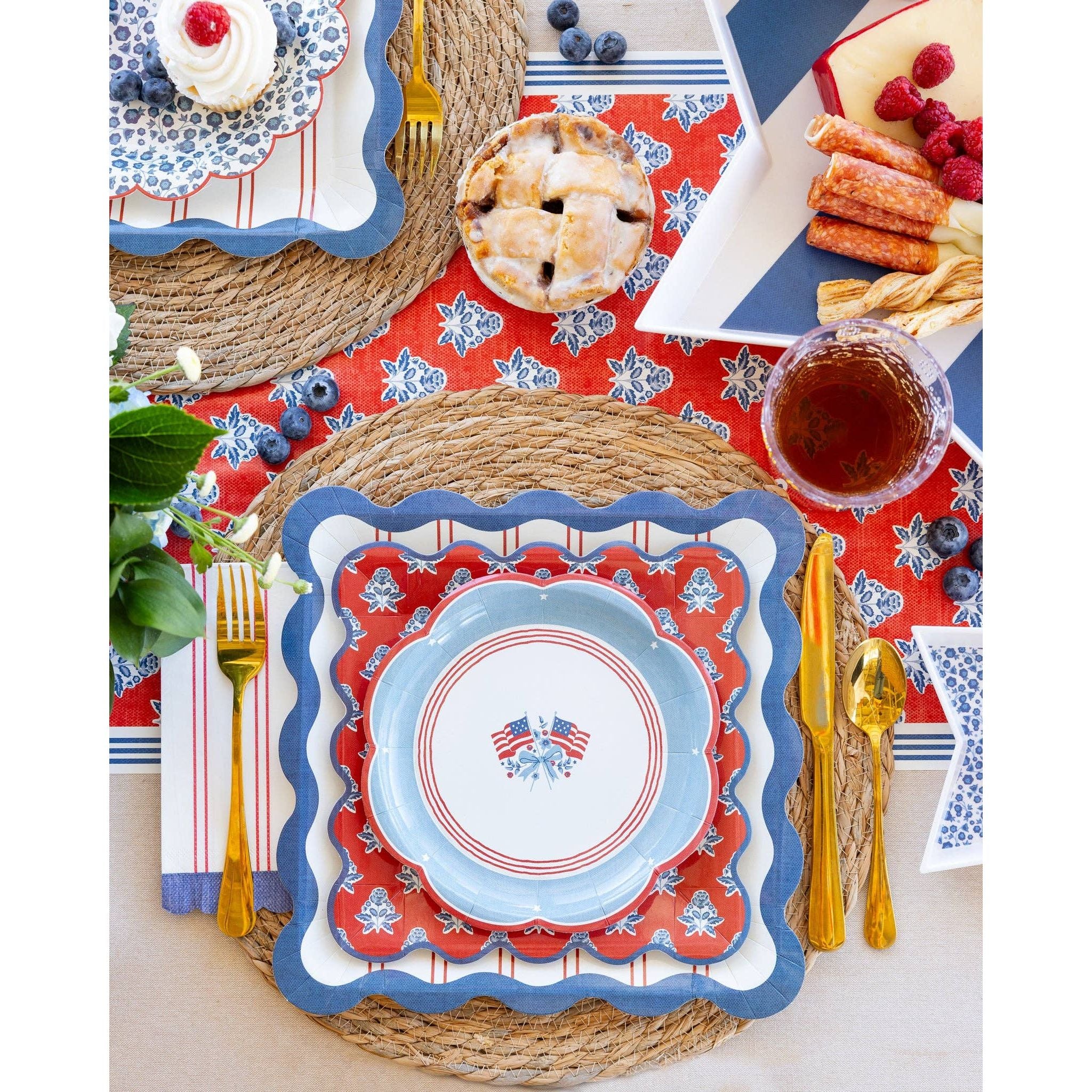 Plaid Stars Paper Cocktail Napkin - Image 5