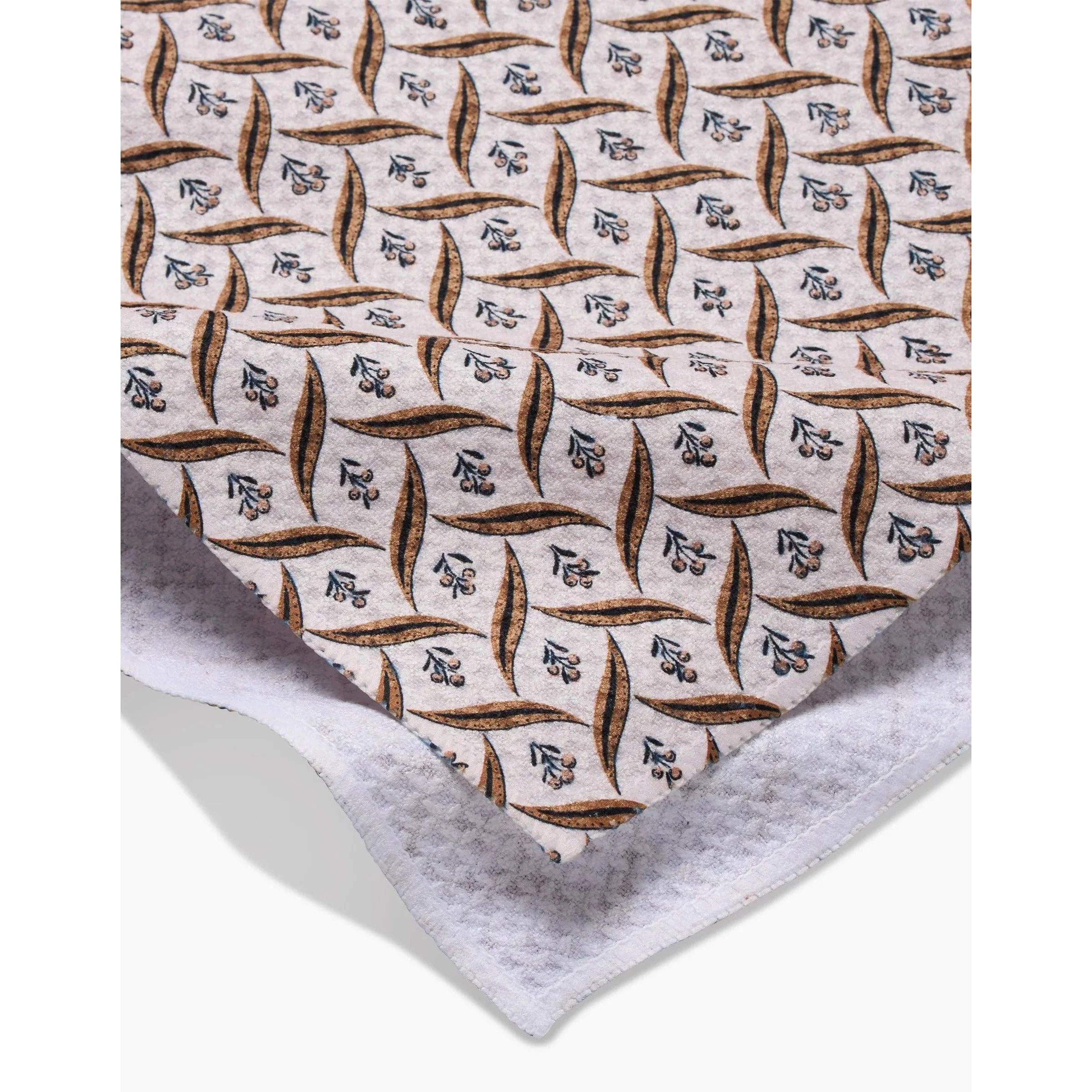Plated Fall Berry Natural Geometry Tea Towel - Image 2