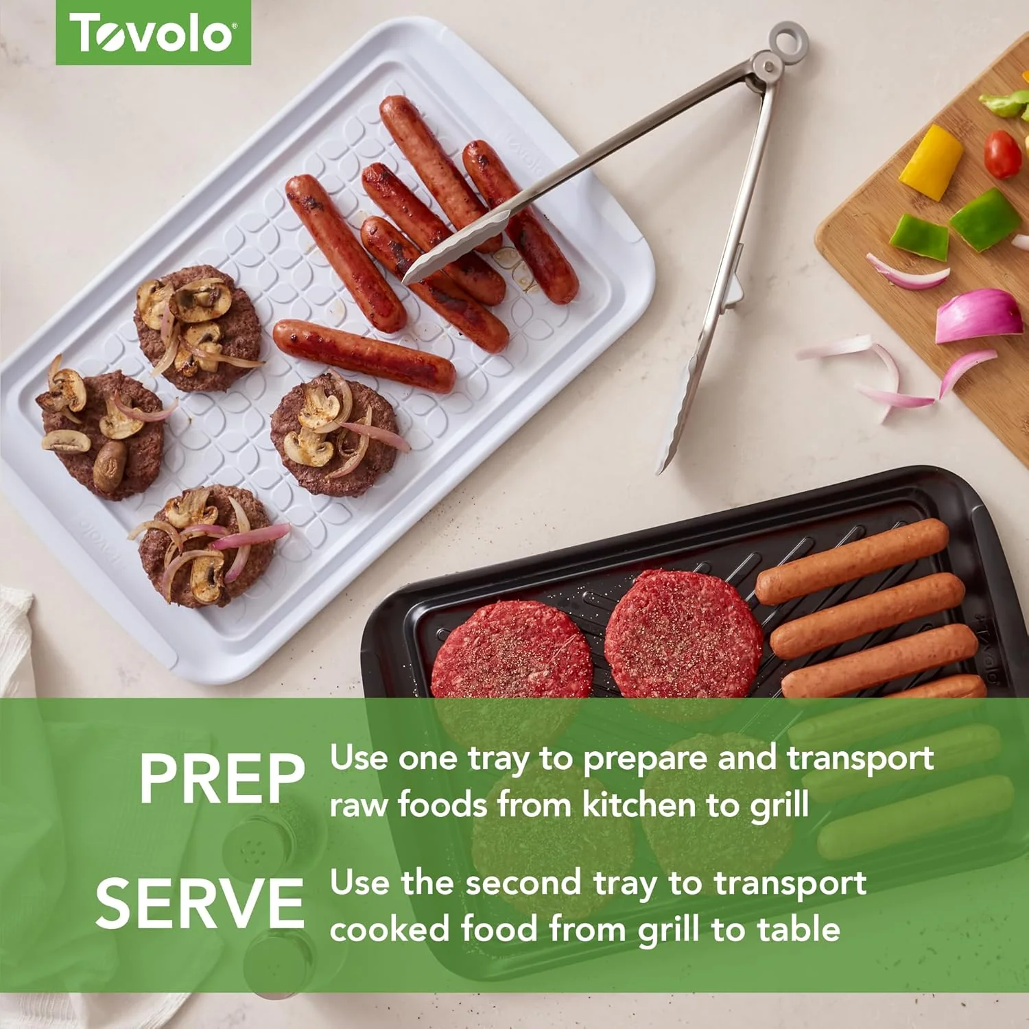 Tovolo Grilling Platters for Outdoor Grill BBQ Prep and Serve Trays Set of 2 - Image 6