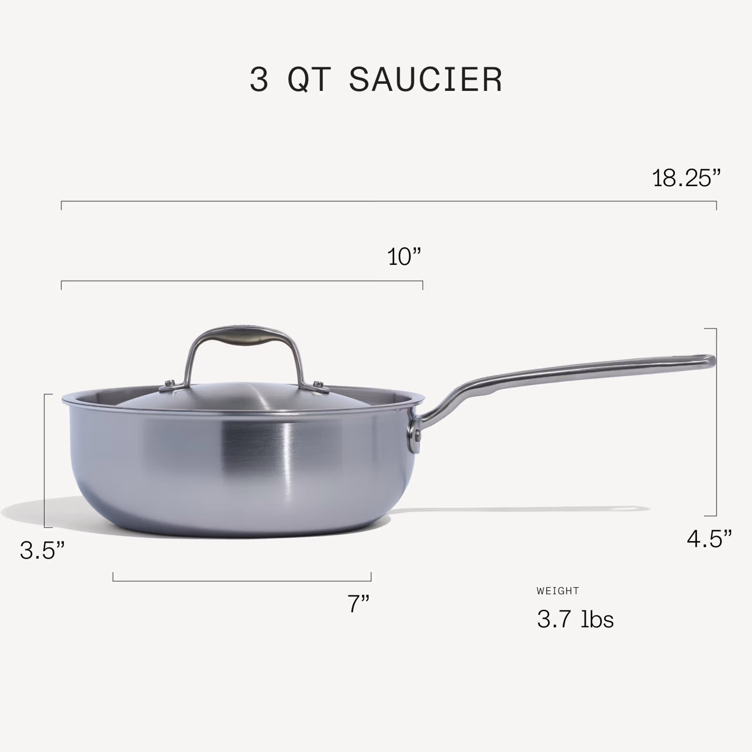Made In Stainless Clad Saucier. 3 Qt - Image 7