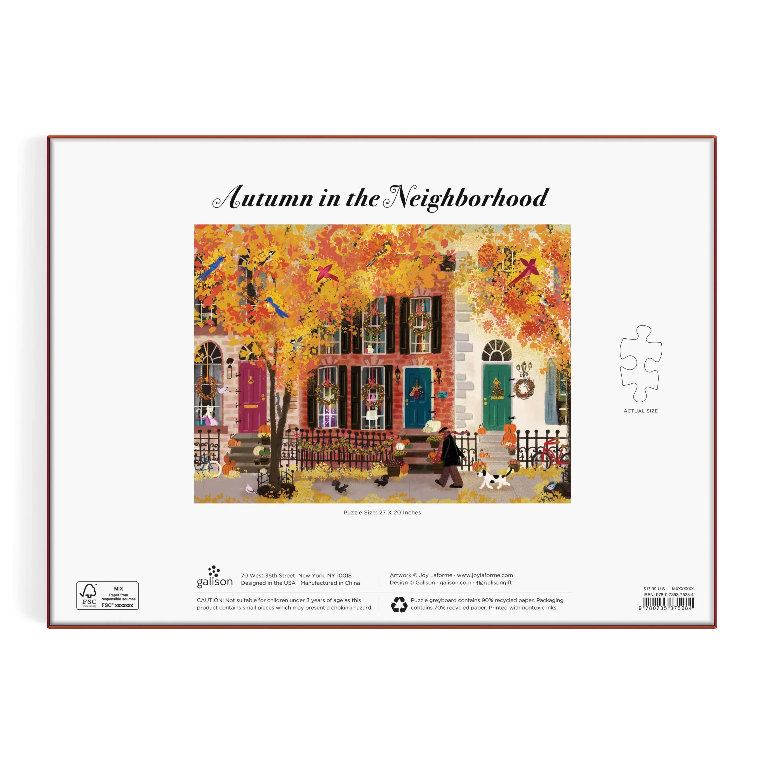 Autumn in the Neighborhood 1000 Piece Puzzle - Image 4