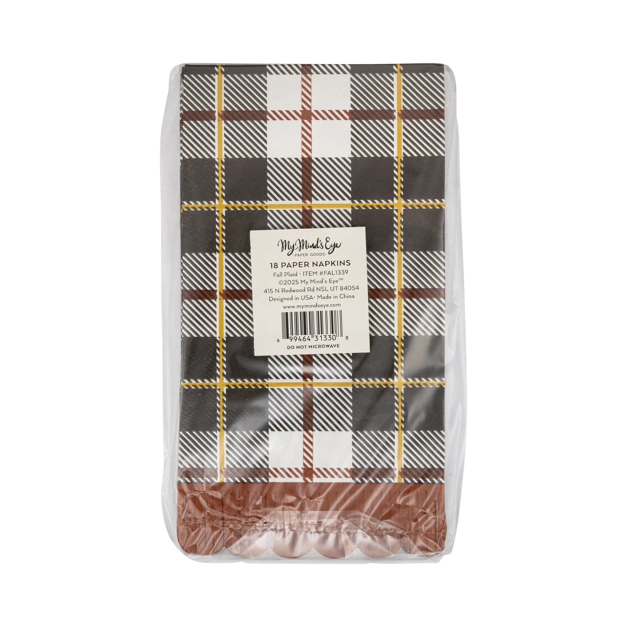 Black Fall Plaid Dinner Napkin - Image 6