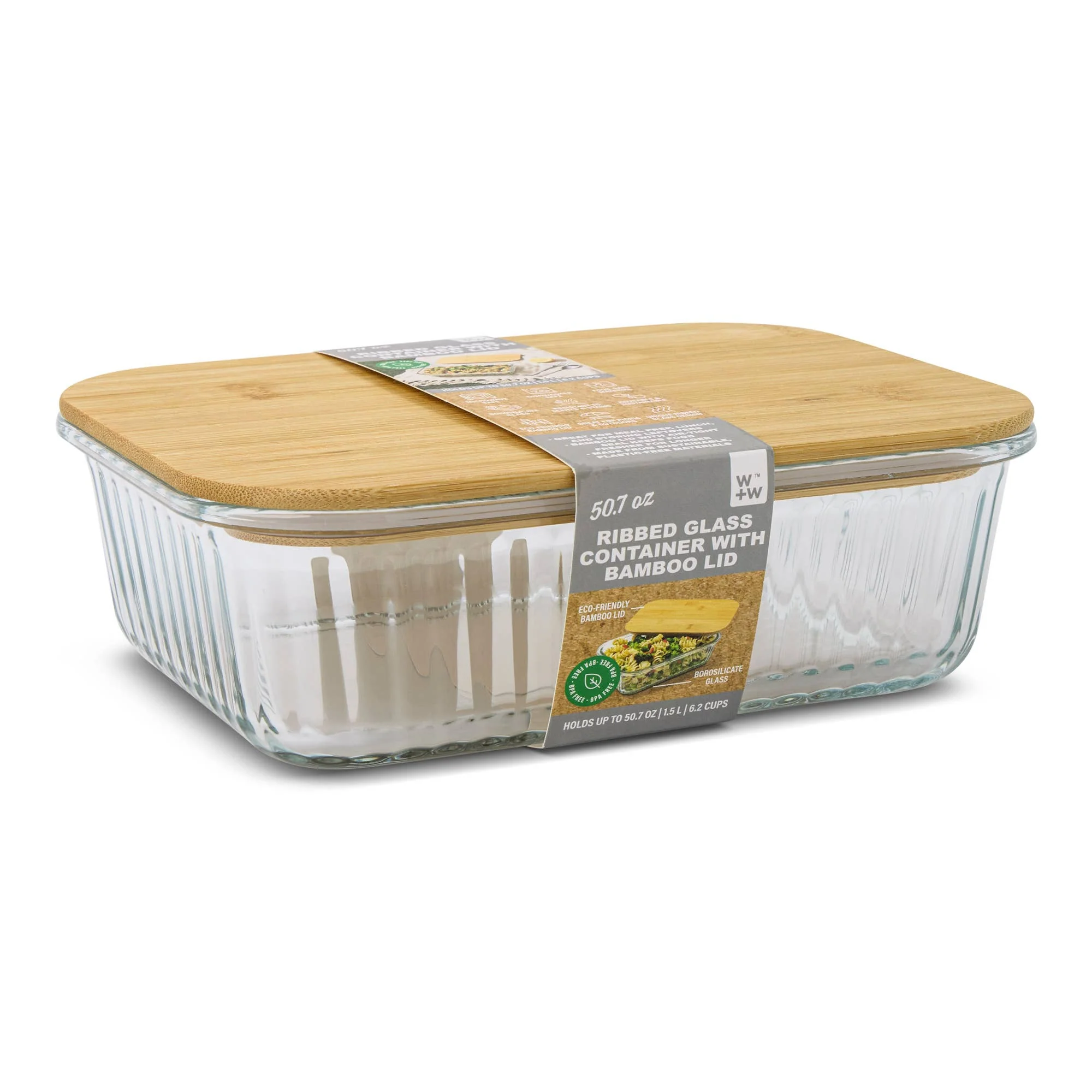 Ribbed Glass Storage Container