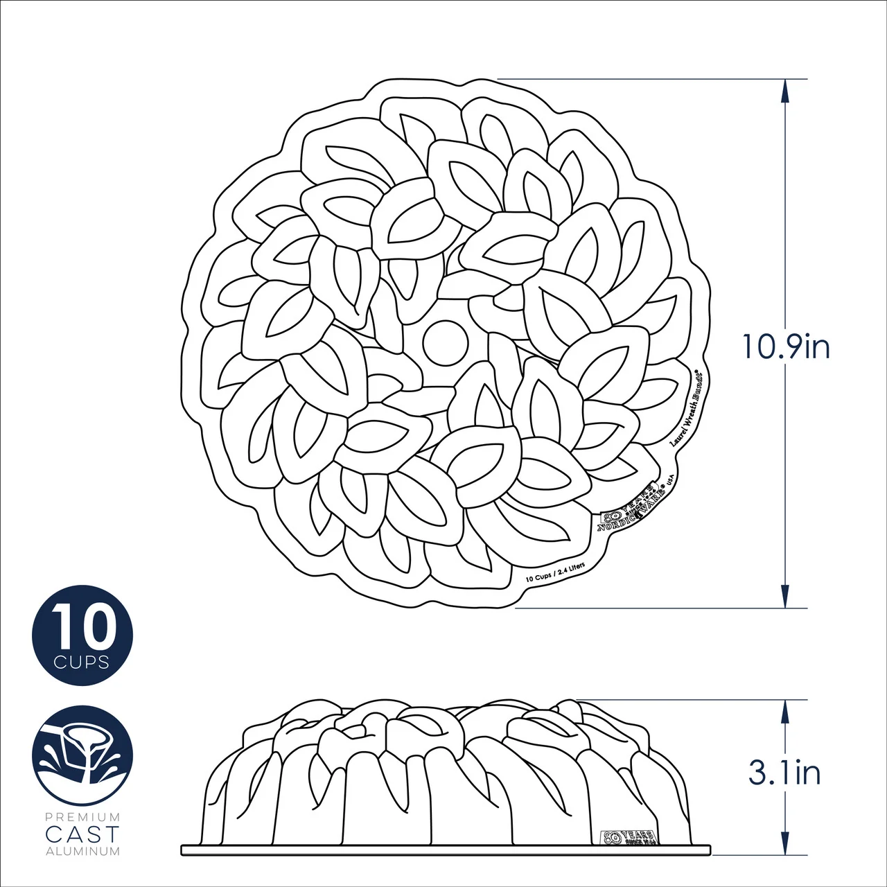 Nordic Ware 80th Anniversary Laurel Wreath Bundt - Image 7