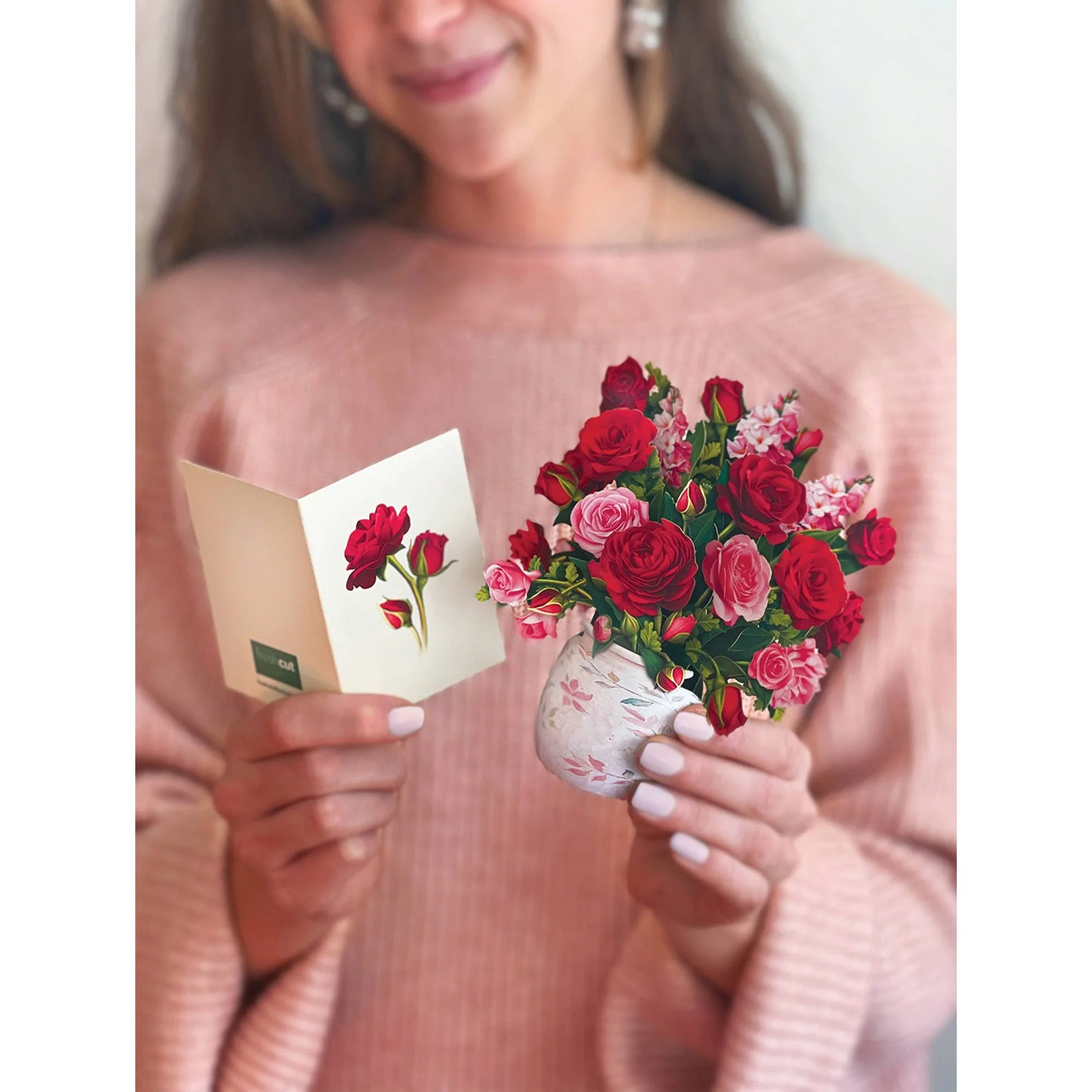 Mini Blooming Roses Pop Up Greeting Cards - Image 2