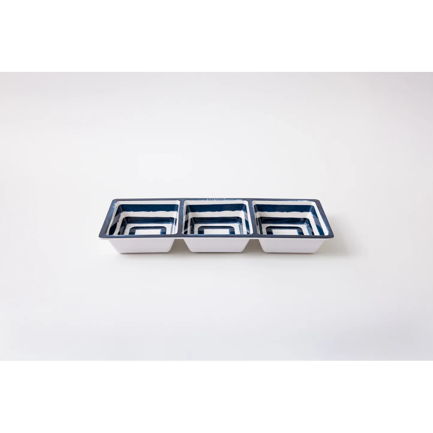 3-Section Taco Serving Tray in Coastal Stripe