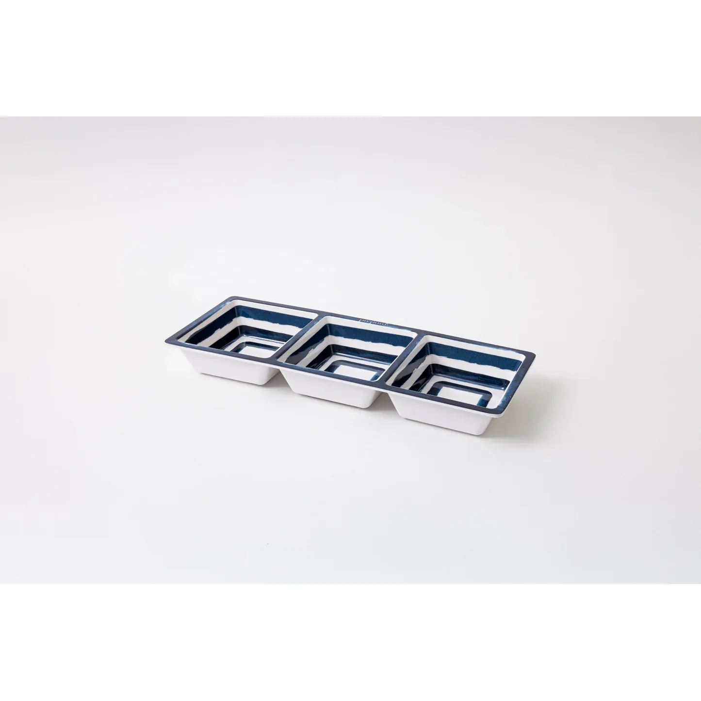 3-Section Taco Serving Tray in Coastal Stripe - Image 3