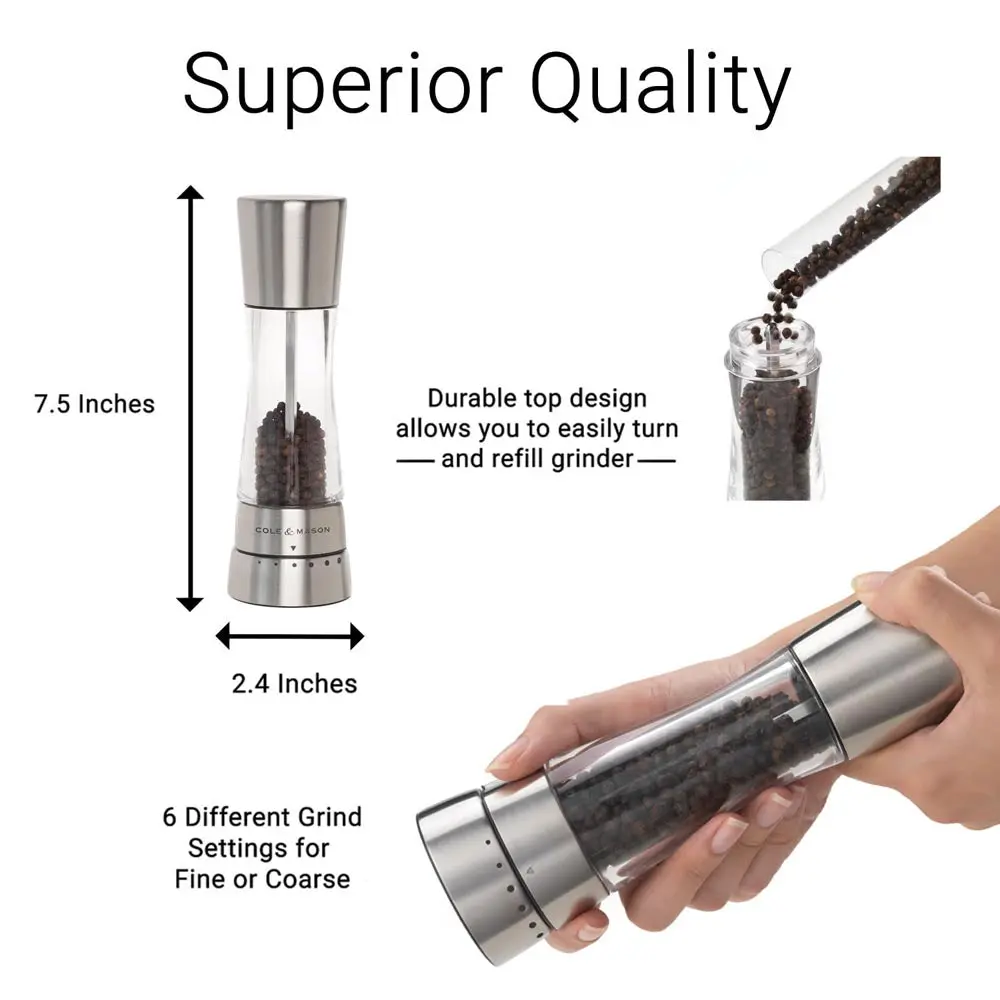 Cole & Mason Derwent Pepper Mill Stainless Steel - Image 8