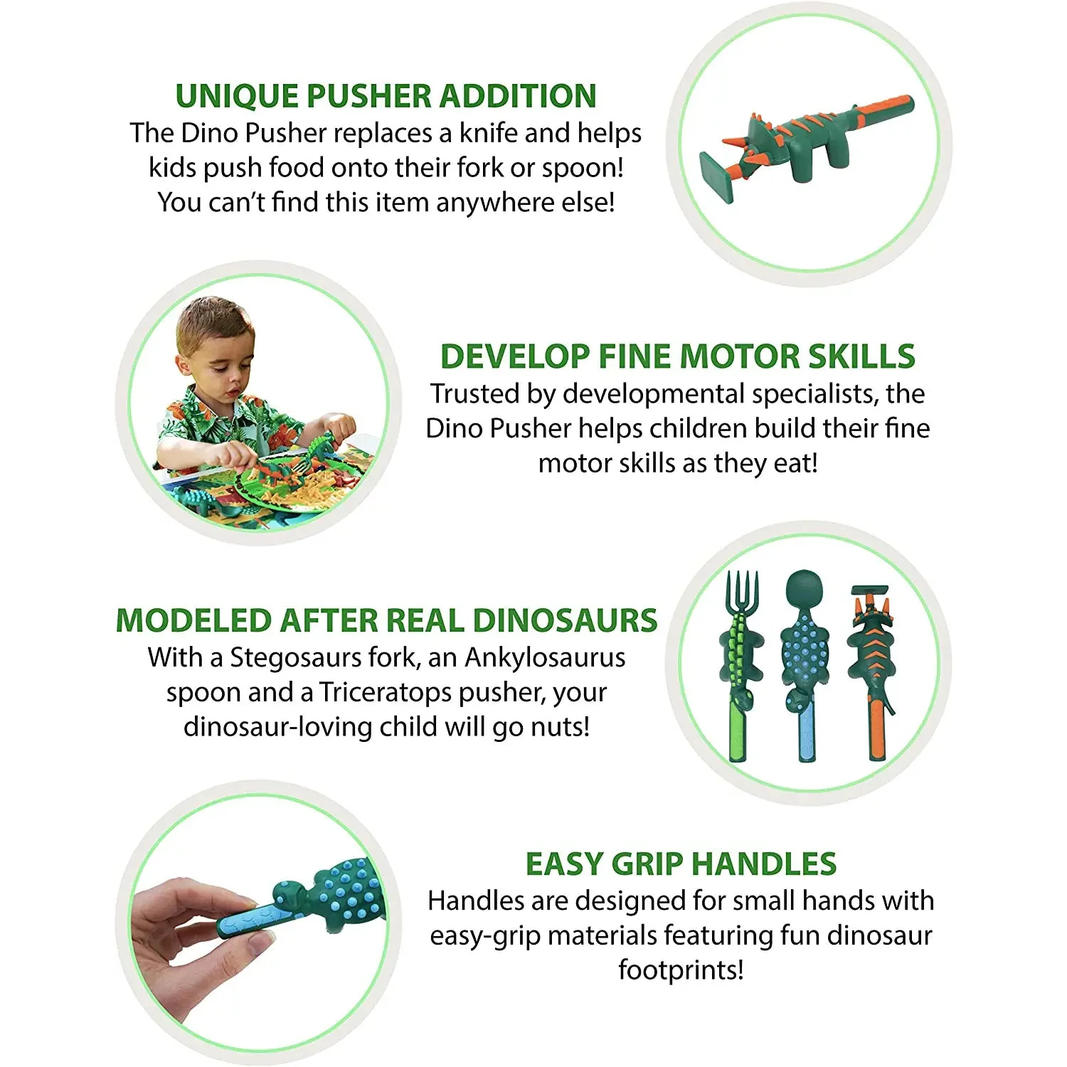 Constructive Eating 3 Piece Dino Utensil Set - Image 2
