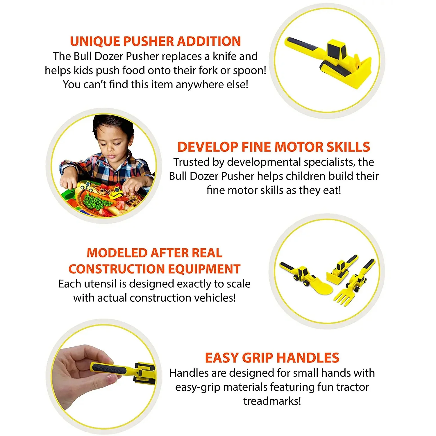 Constructive Eating Construction Themed 3 Piece Utensil Set - Image 2