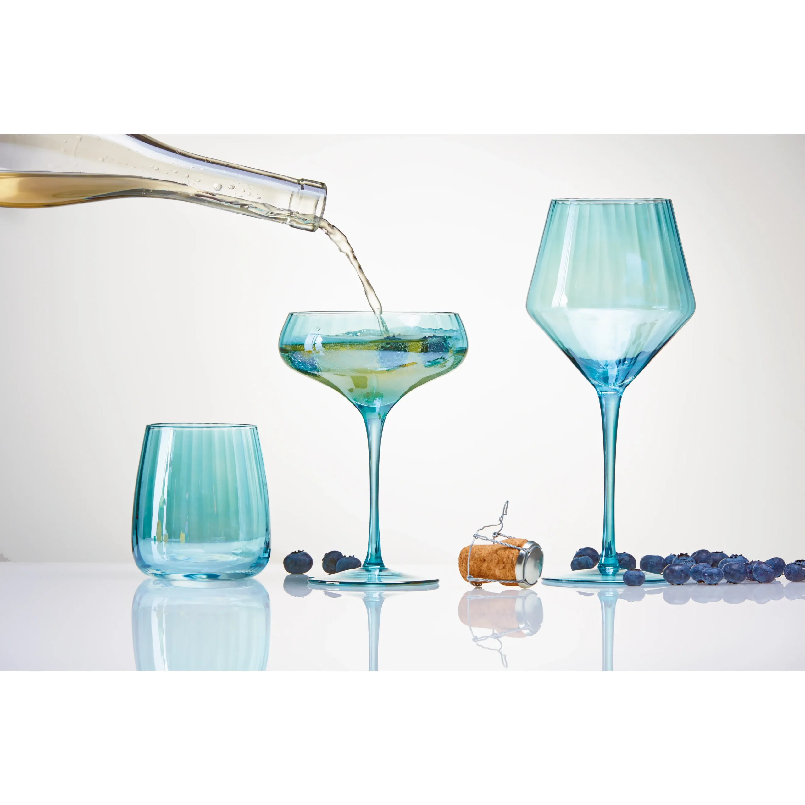 Chelsea Iridescent Optic Coupe Glass - Image 2