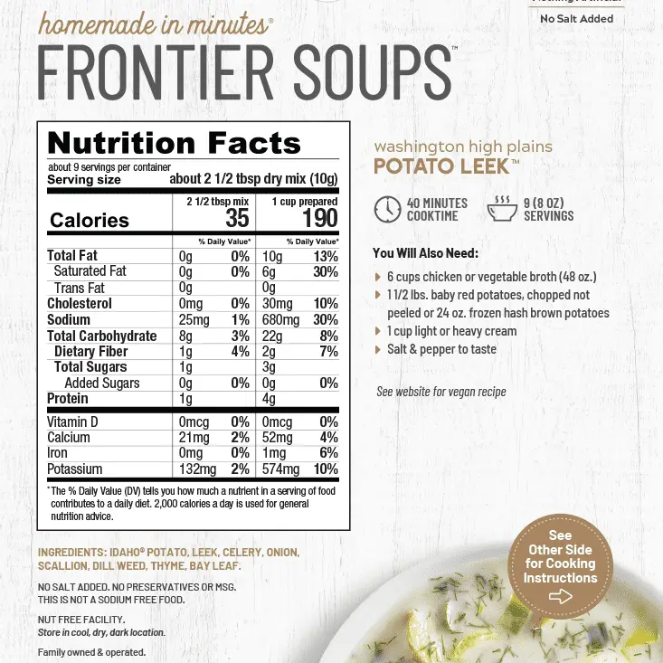 Frontier Soup Washington High Plains Potato Leek - Image 2