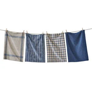 Canyon Woven Dishtowel Midnight Blue. Set of 4